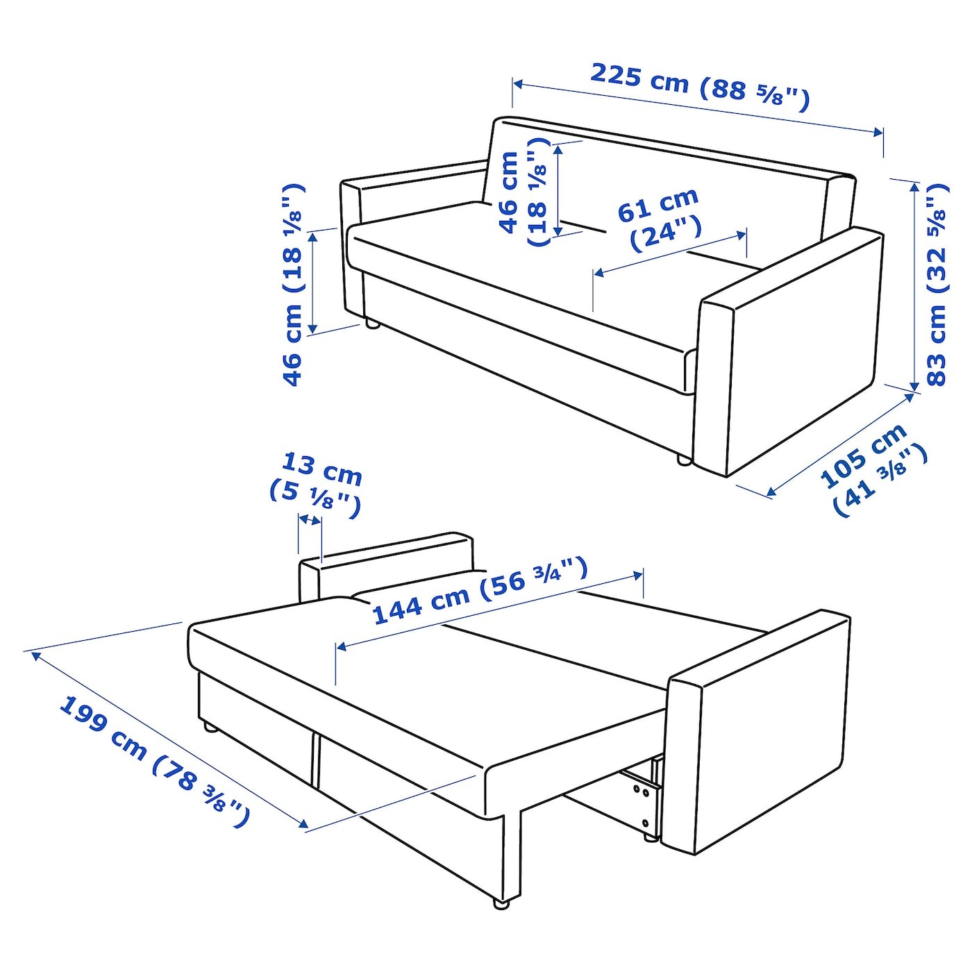 FRIHETEN Three-seat sofa-bed