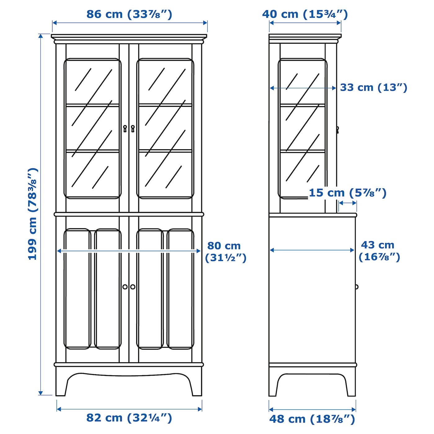 LOMMARP Cabinet with glass doors