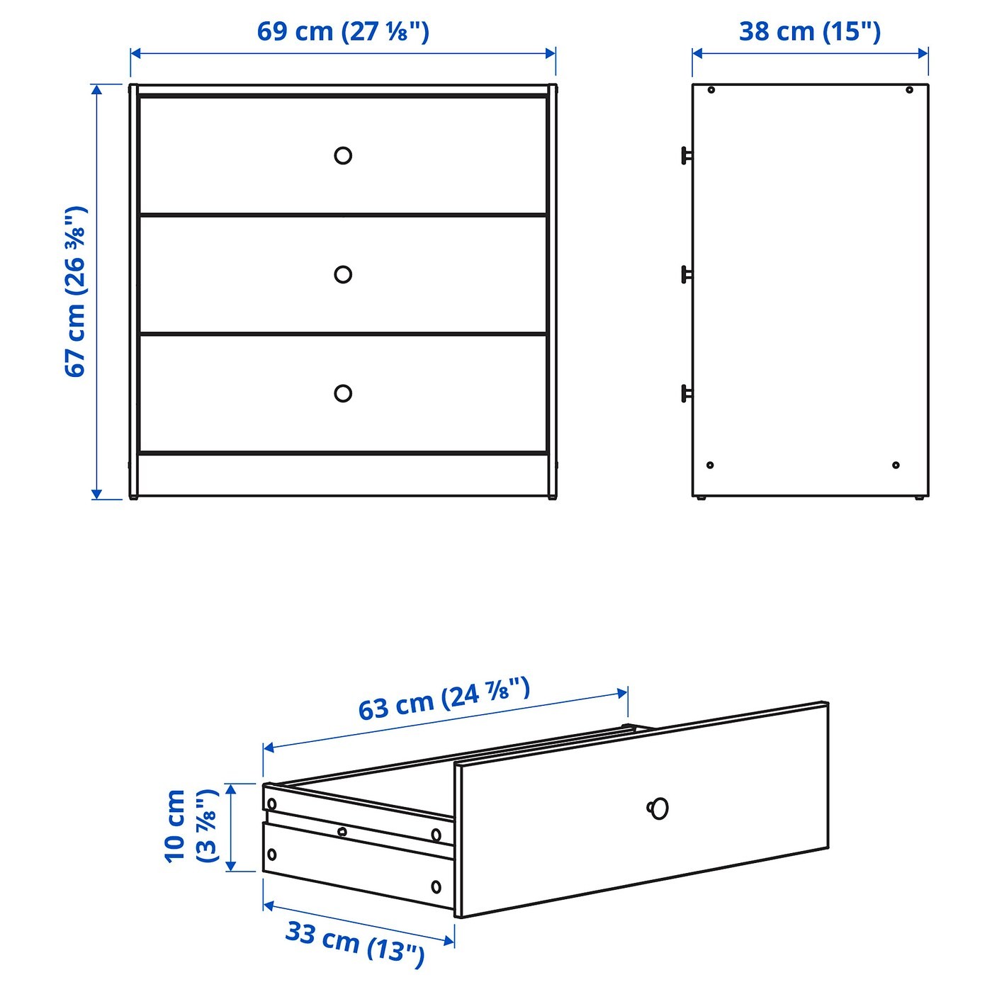 GURSKEN Bedroom furniture, set of 4