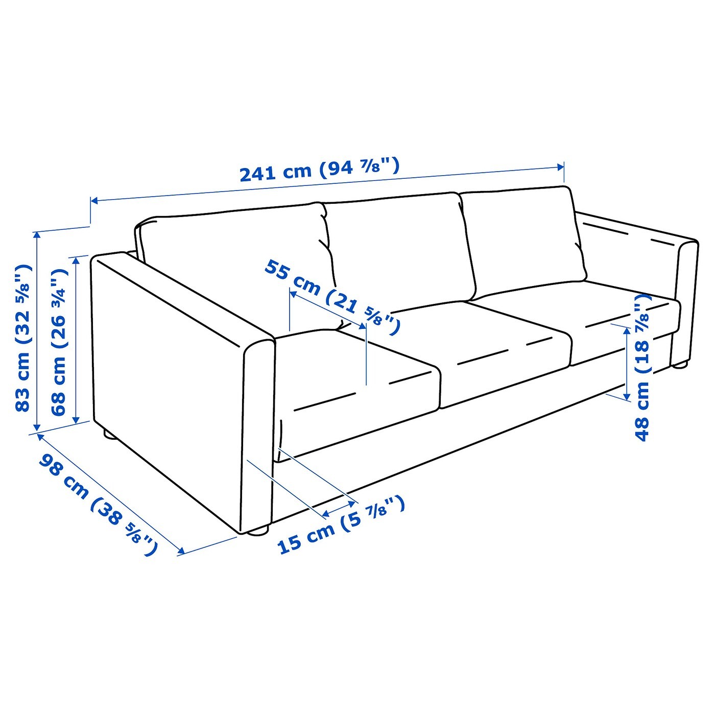 VIMLE 3-seat sofa