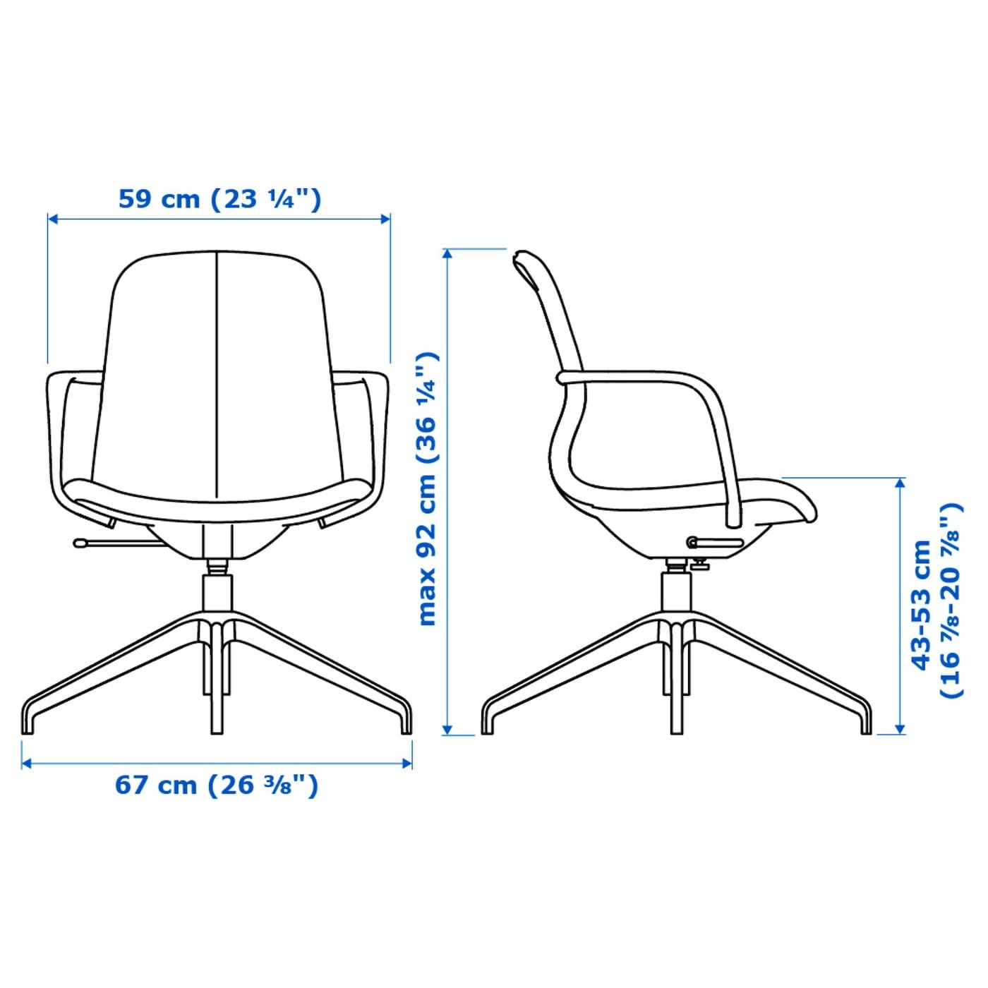 LÅNGFJÄLL Conference chair with armrests