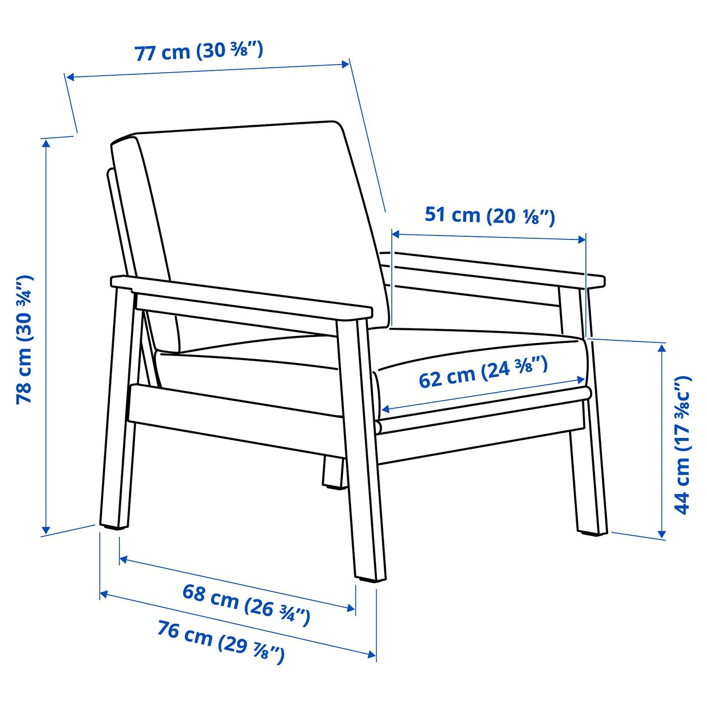 BONDHOLMEN Armchair, outdoor