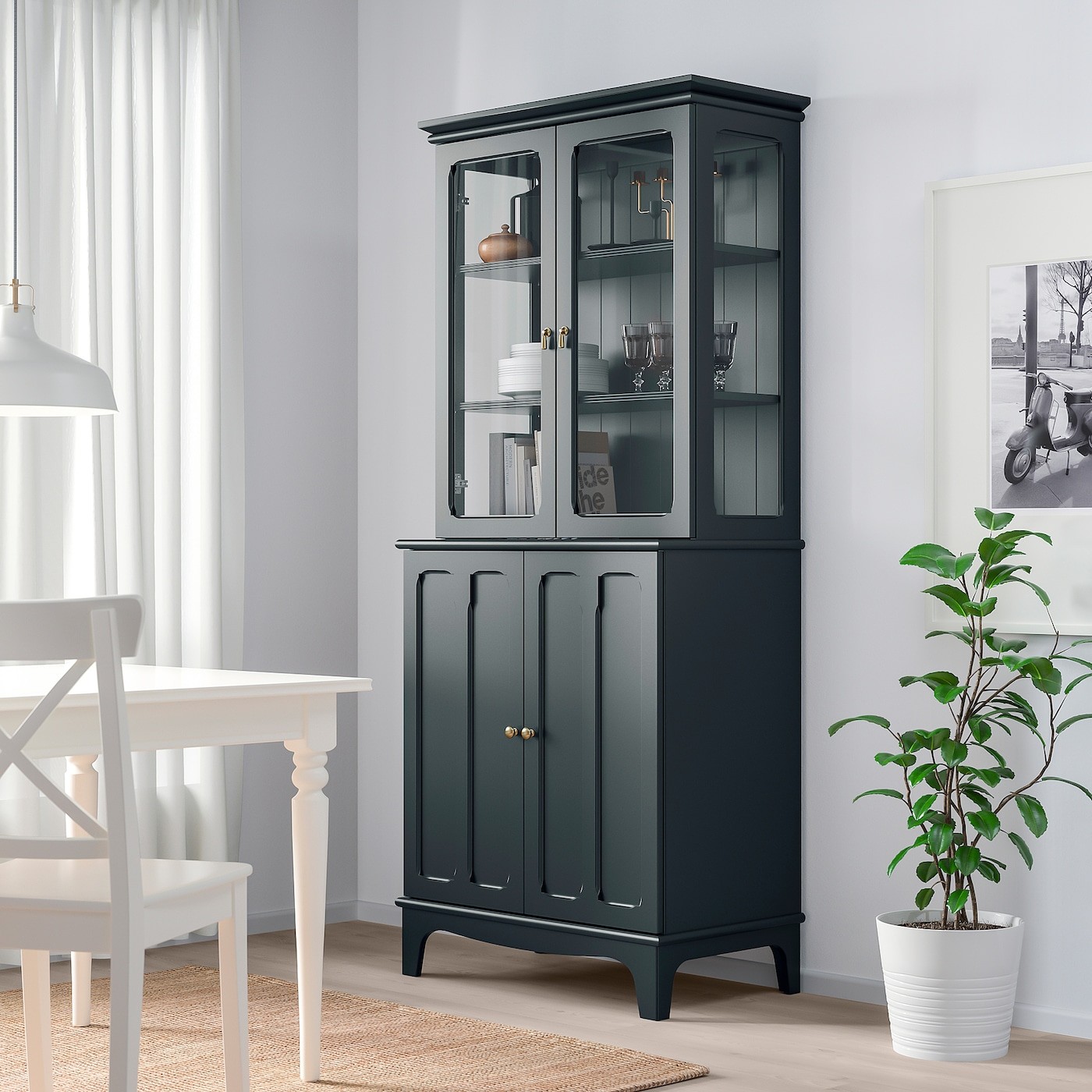 LOMMARP Cabinet with glass doors