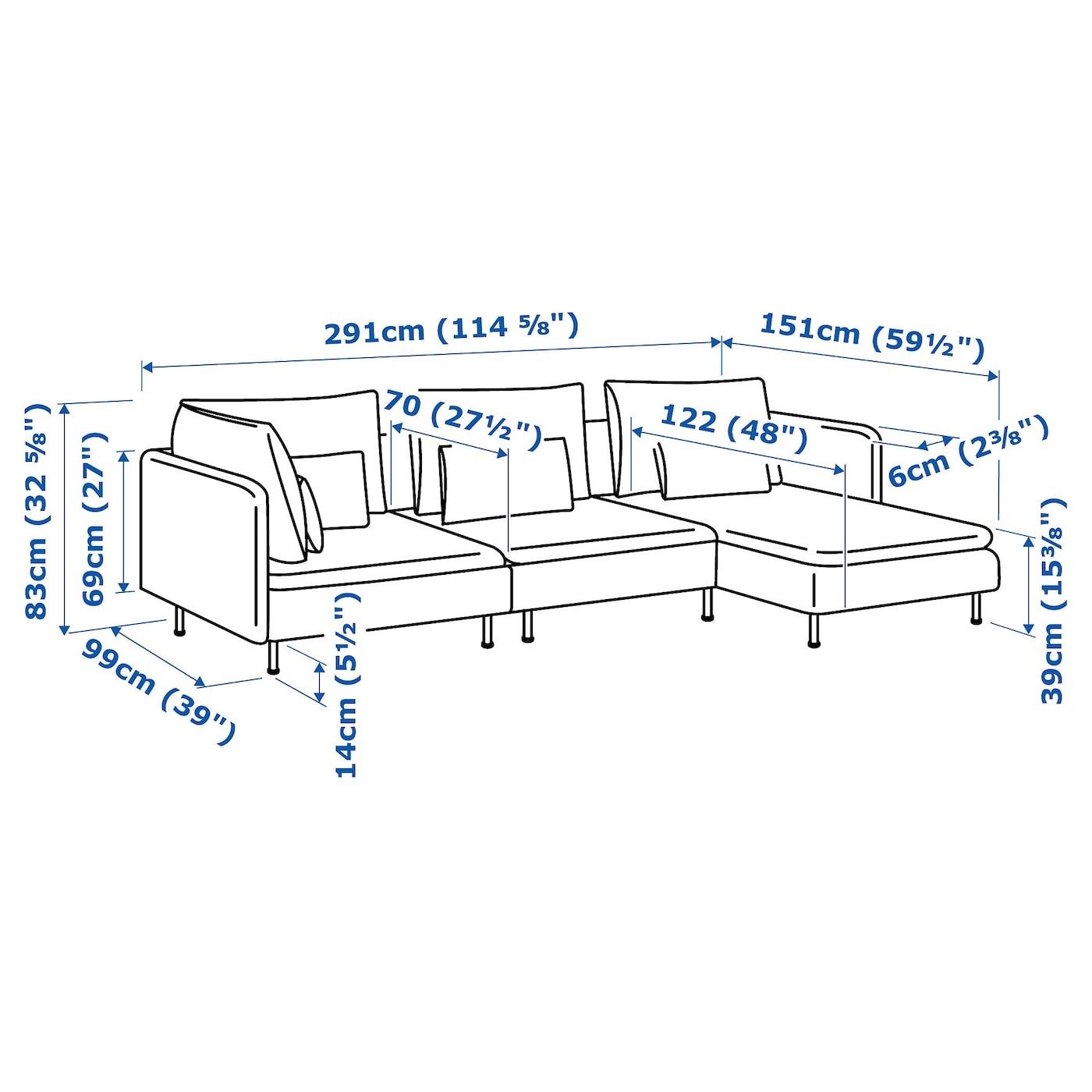 SÖDERHAMN 4-seat sofa