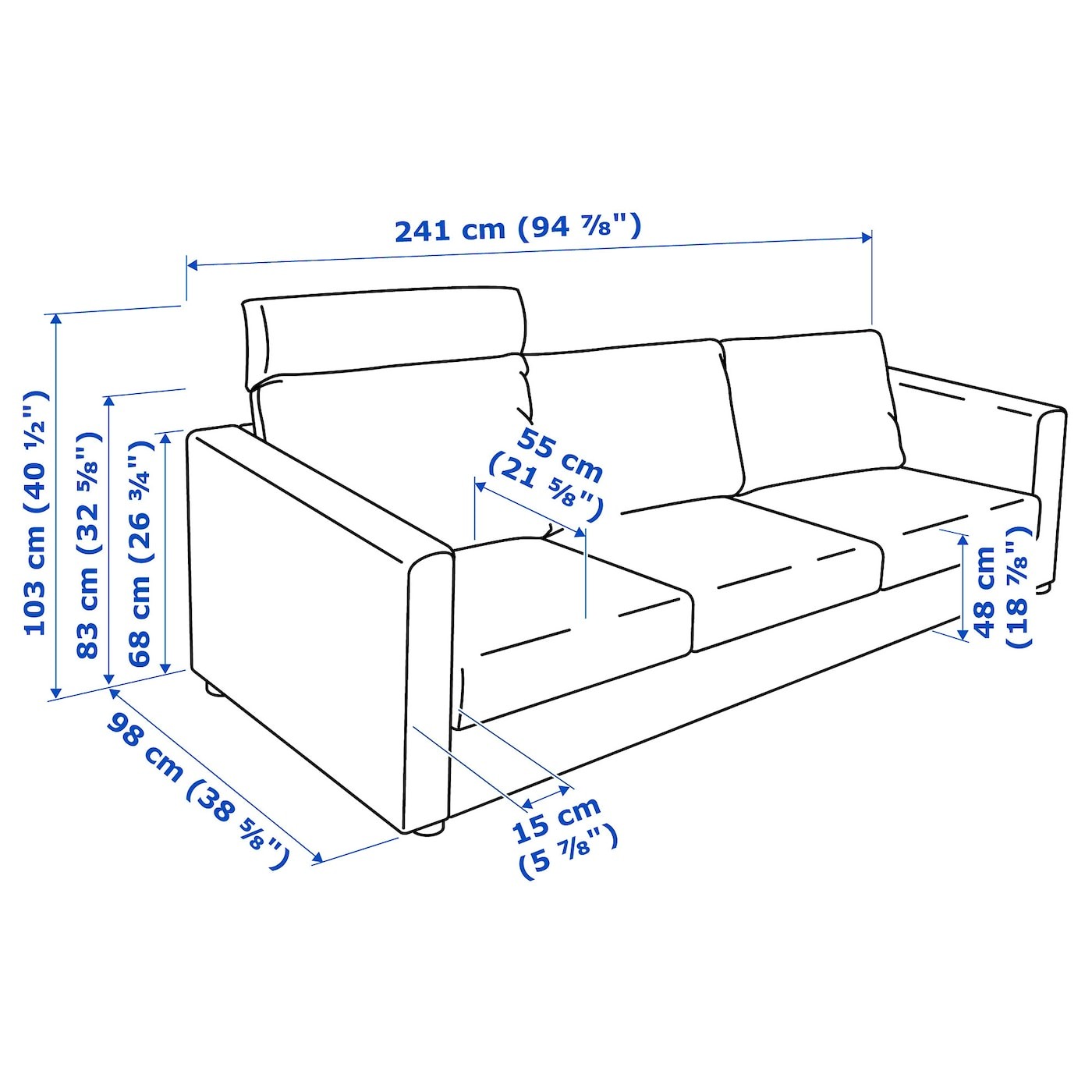 VIMLE 3-seat sofa