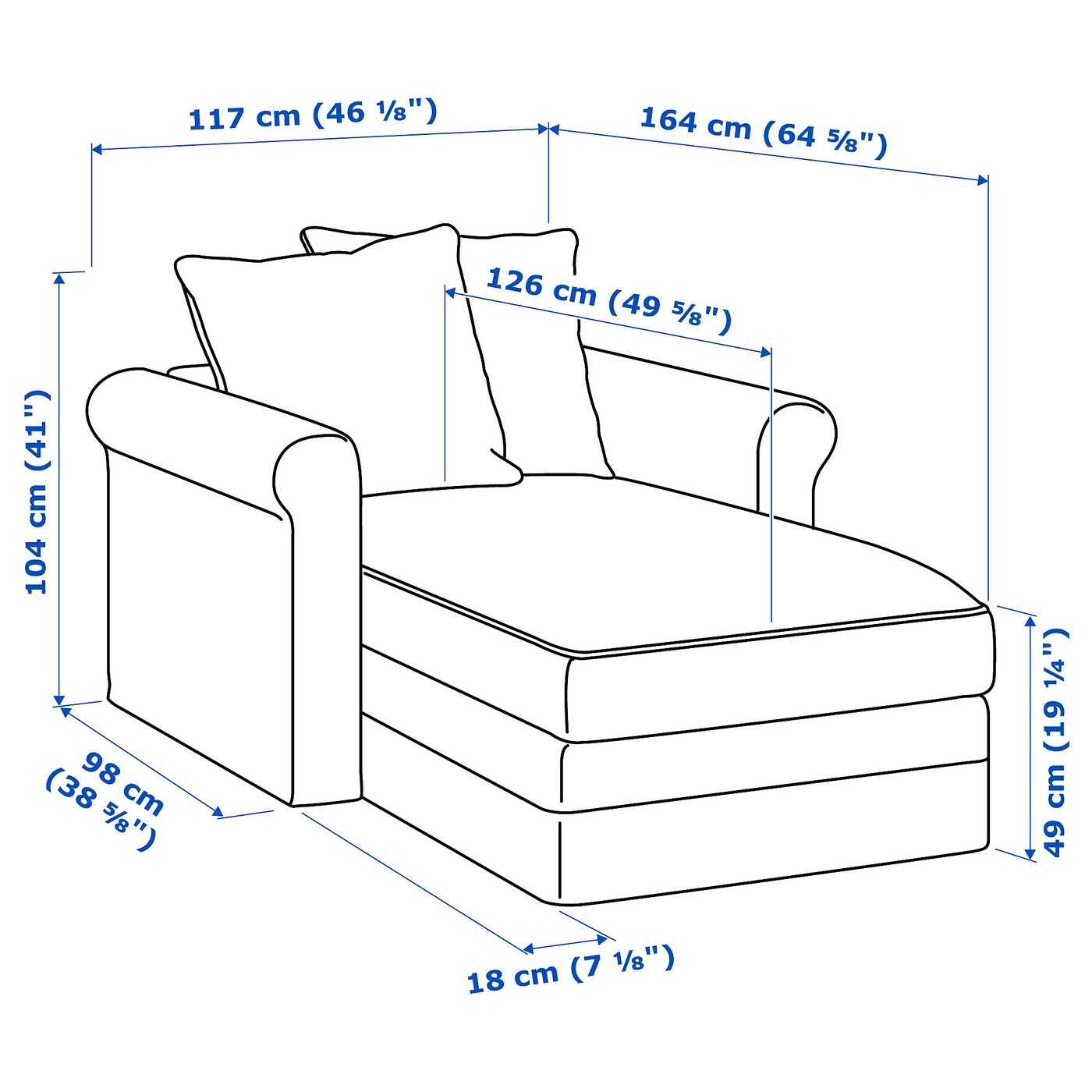 GRÖNLID Chaise longue