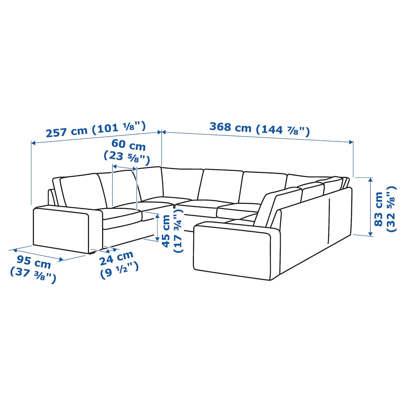 KIVIK U-shaped sofa, 7-seat