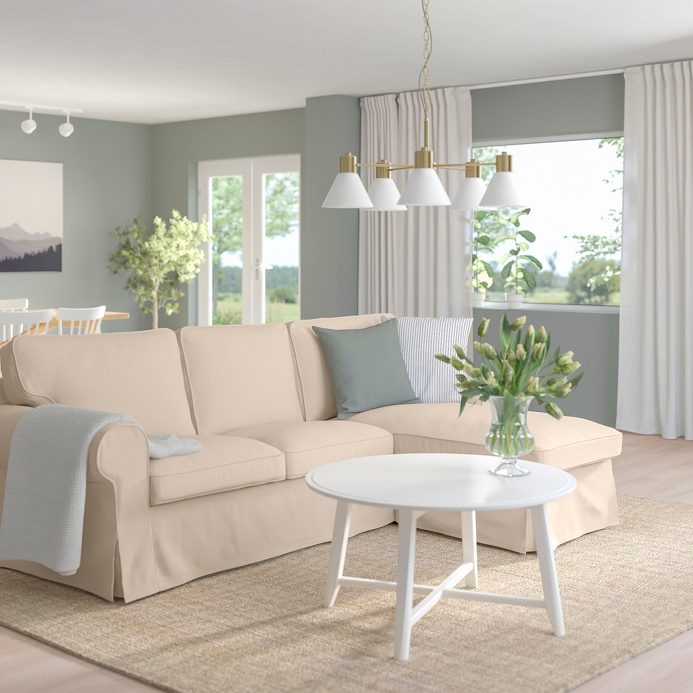 EKTORP 3-seat sofa with chaise longue