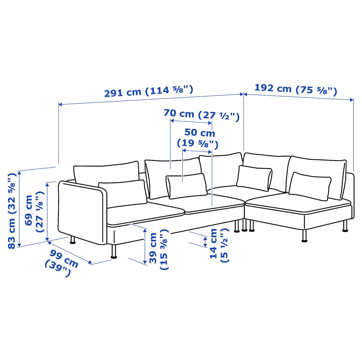 SÖDERHAMN Corner sofa, 4-seat