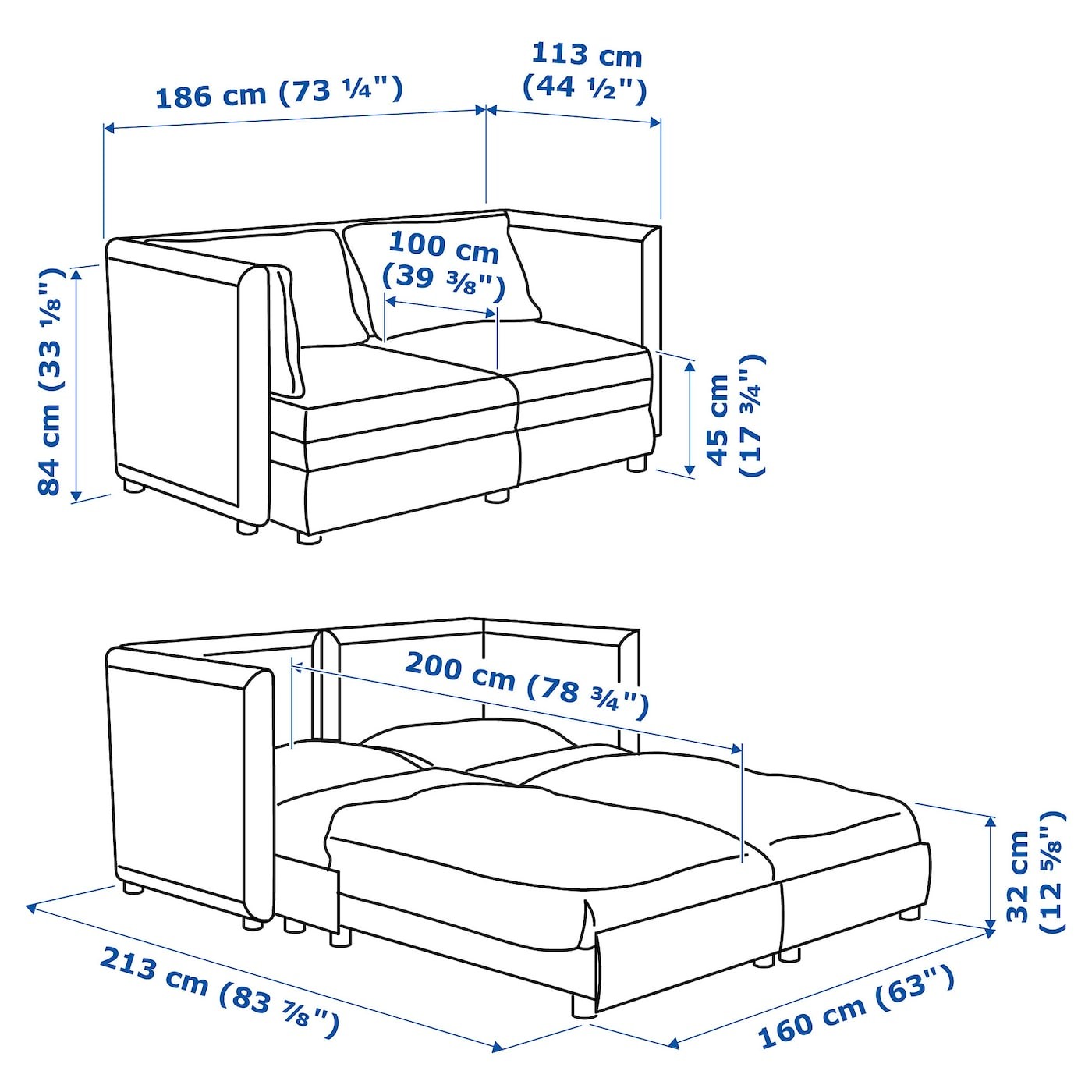 VALLENTUNA 2-seat modular sofa w 2 sofa-beds