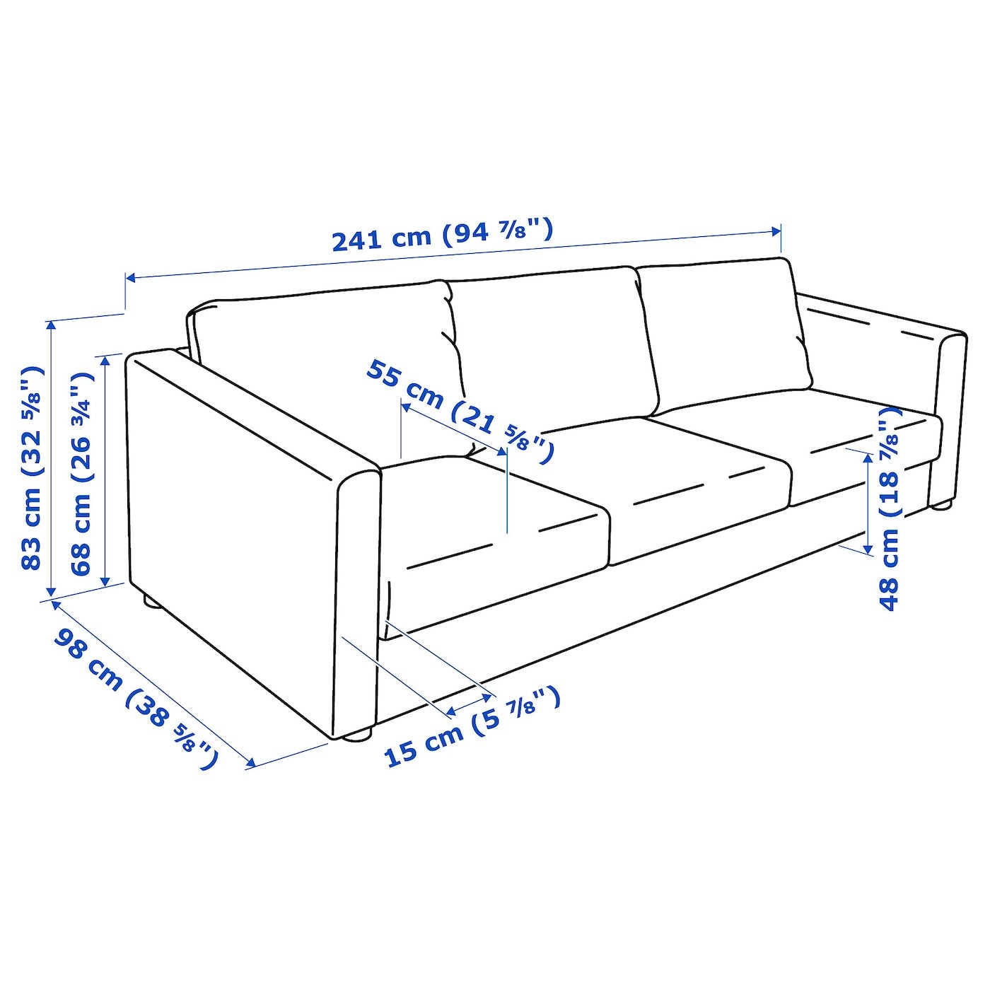 VIMLE 3-seat sofa