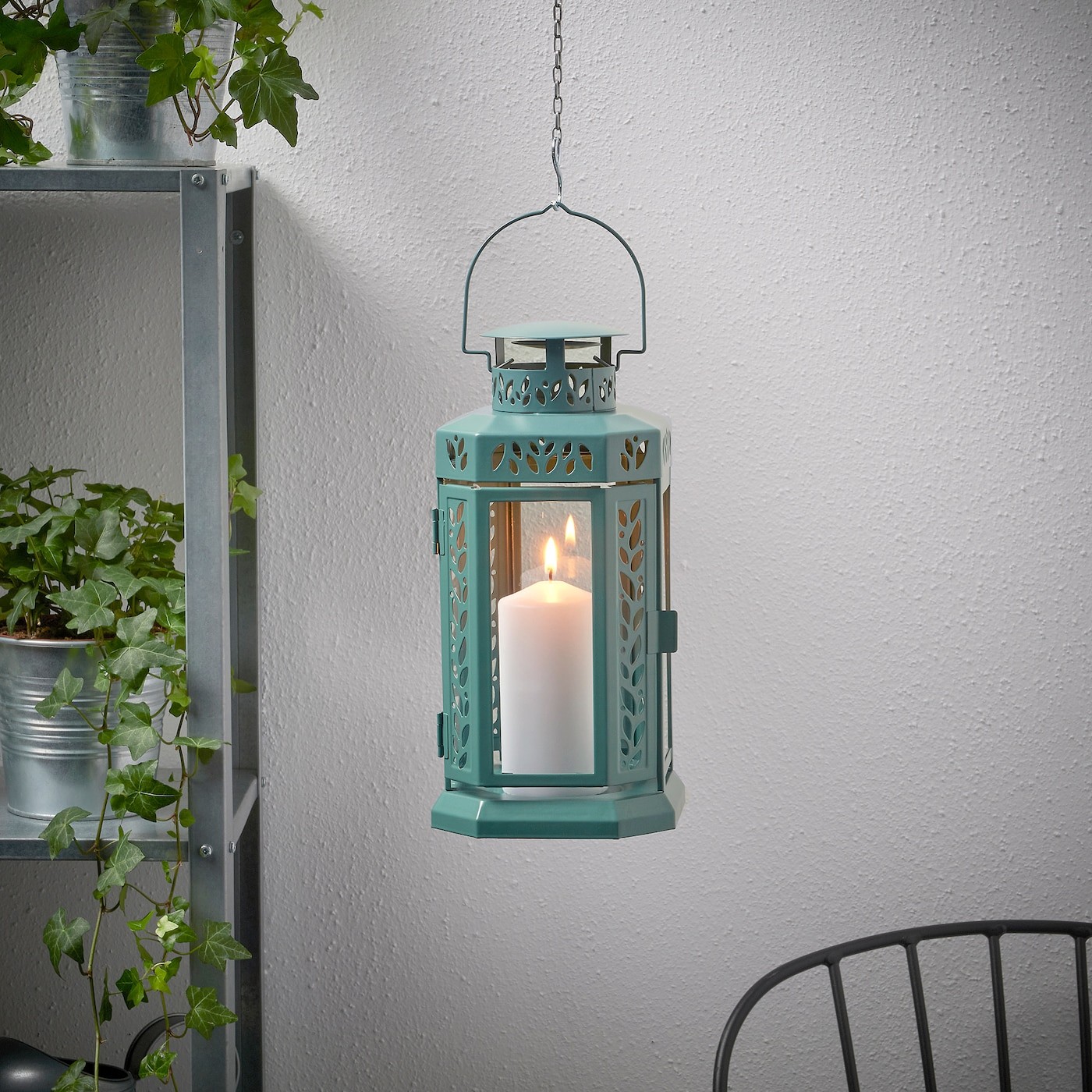 ENRUM Lantern f block candle, in/outdoor