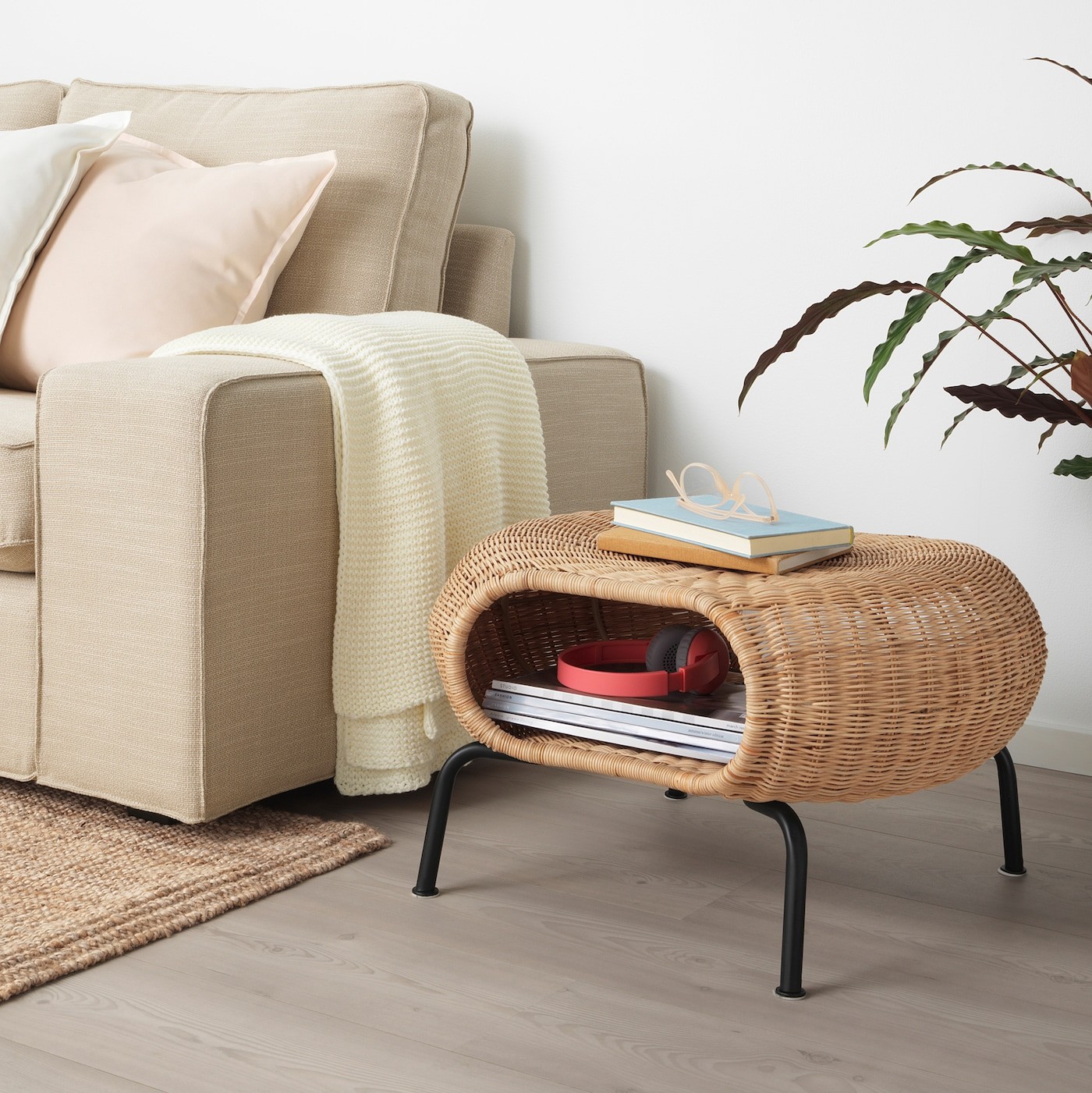 GAMLEHULT Footstool with storage