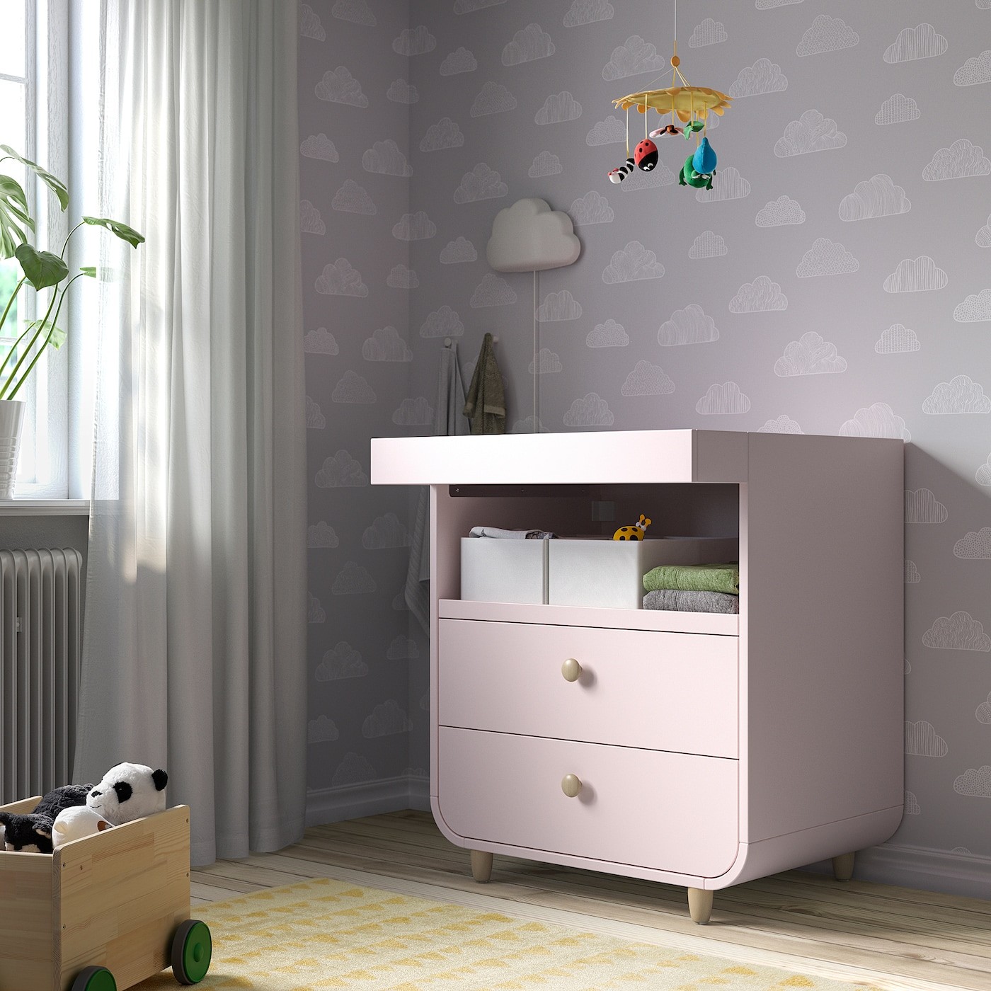 MYLLRA Changing table with drawers