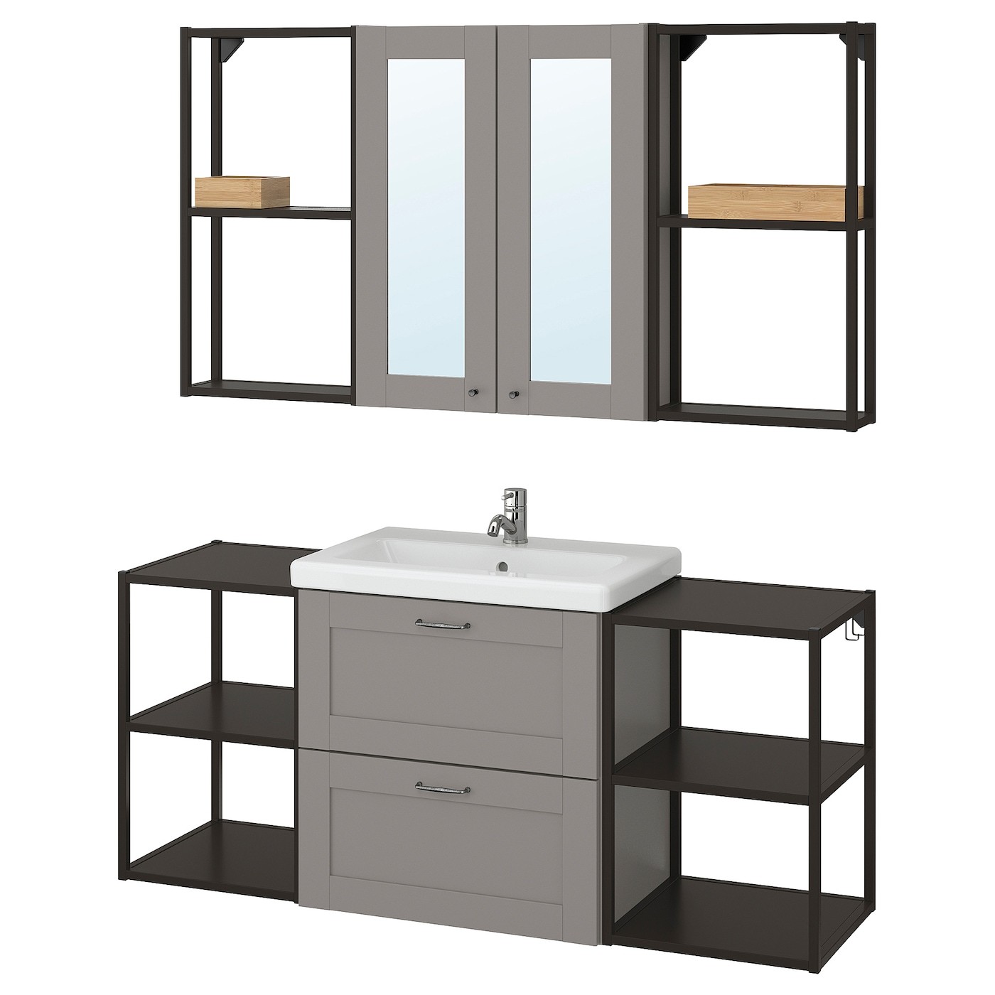 ENHET / TVÄLLEN Bathroom furniture, set of 18