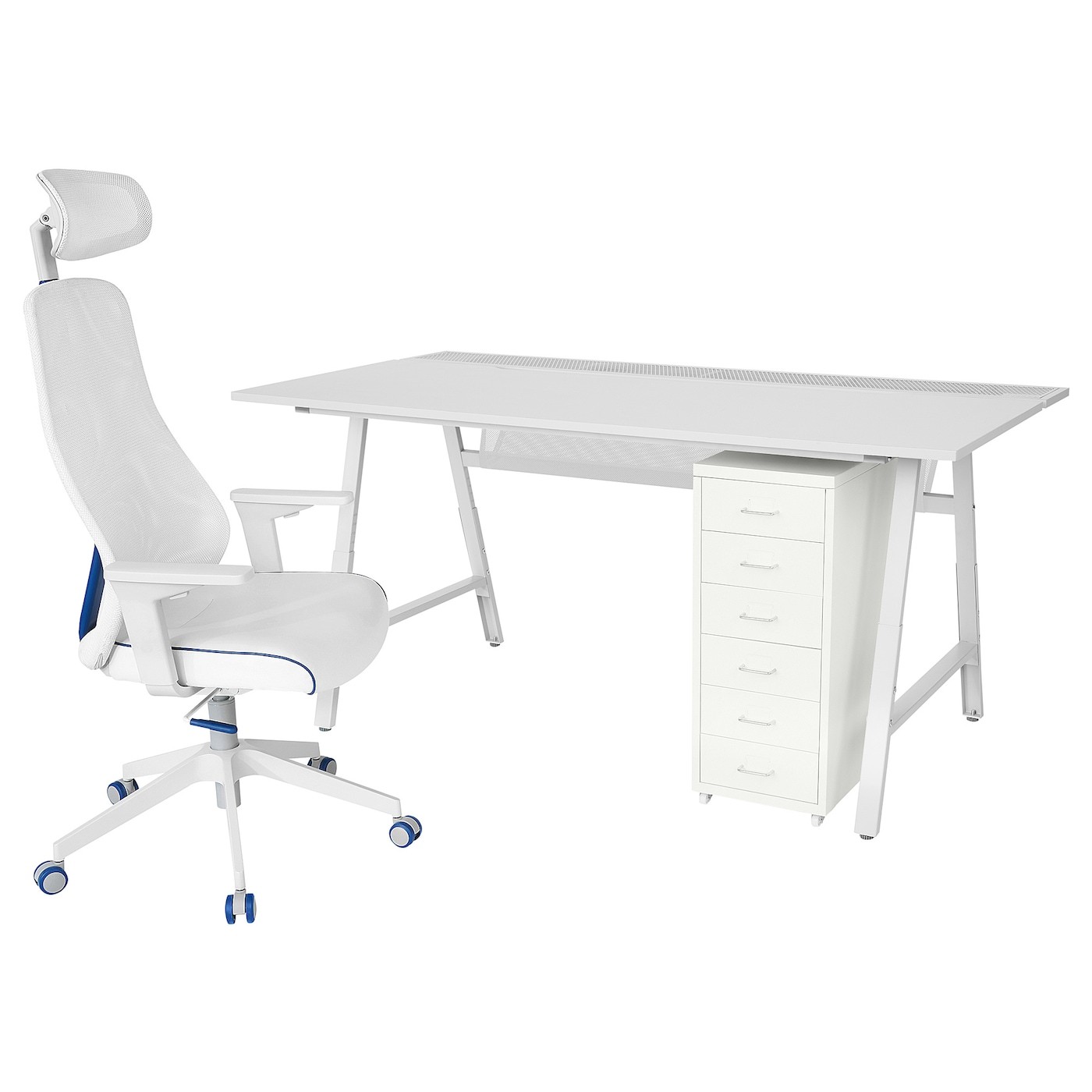 UTESPELARE / MATCHSPEL Gaming desk, chair and drawer unit