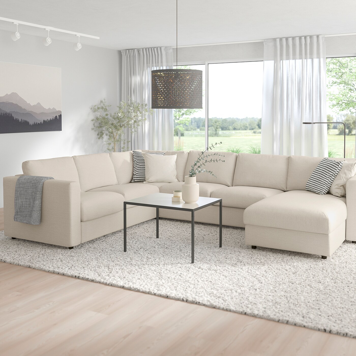 VIMLE Crnr sofa-bed, 5-seat w chaise lng