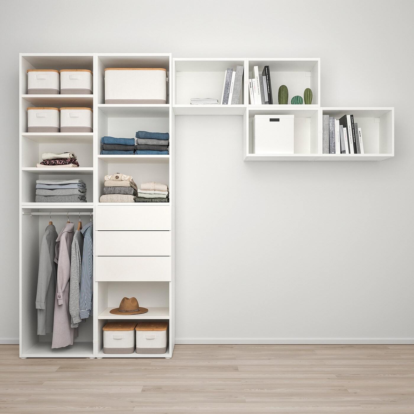 PLATSA Wardrobe with 2 doors+3 drawers