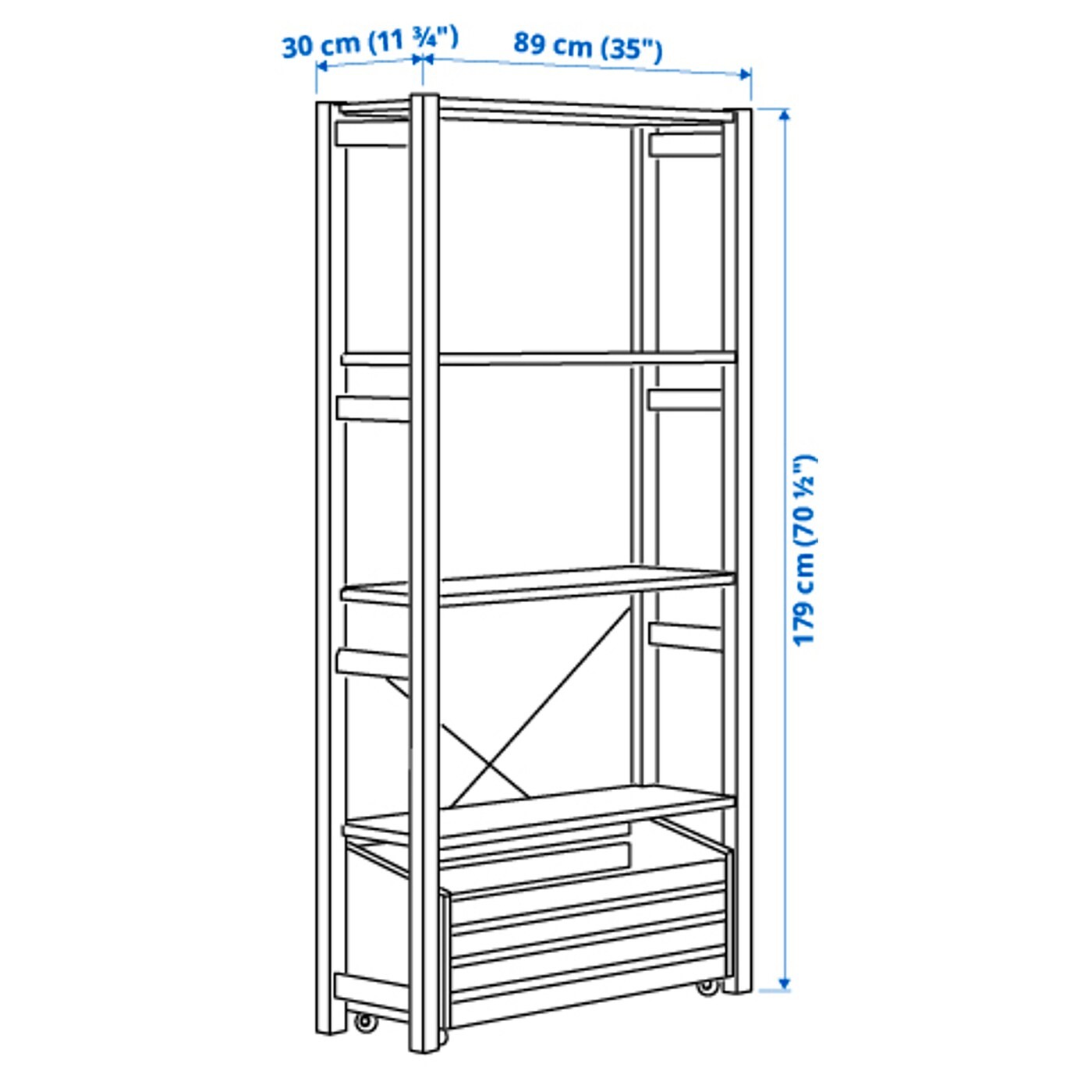 IVAR Shelving unit with storage box