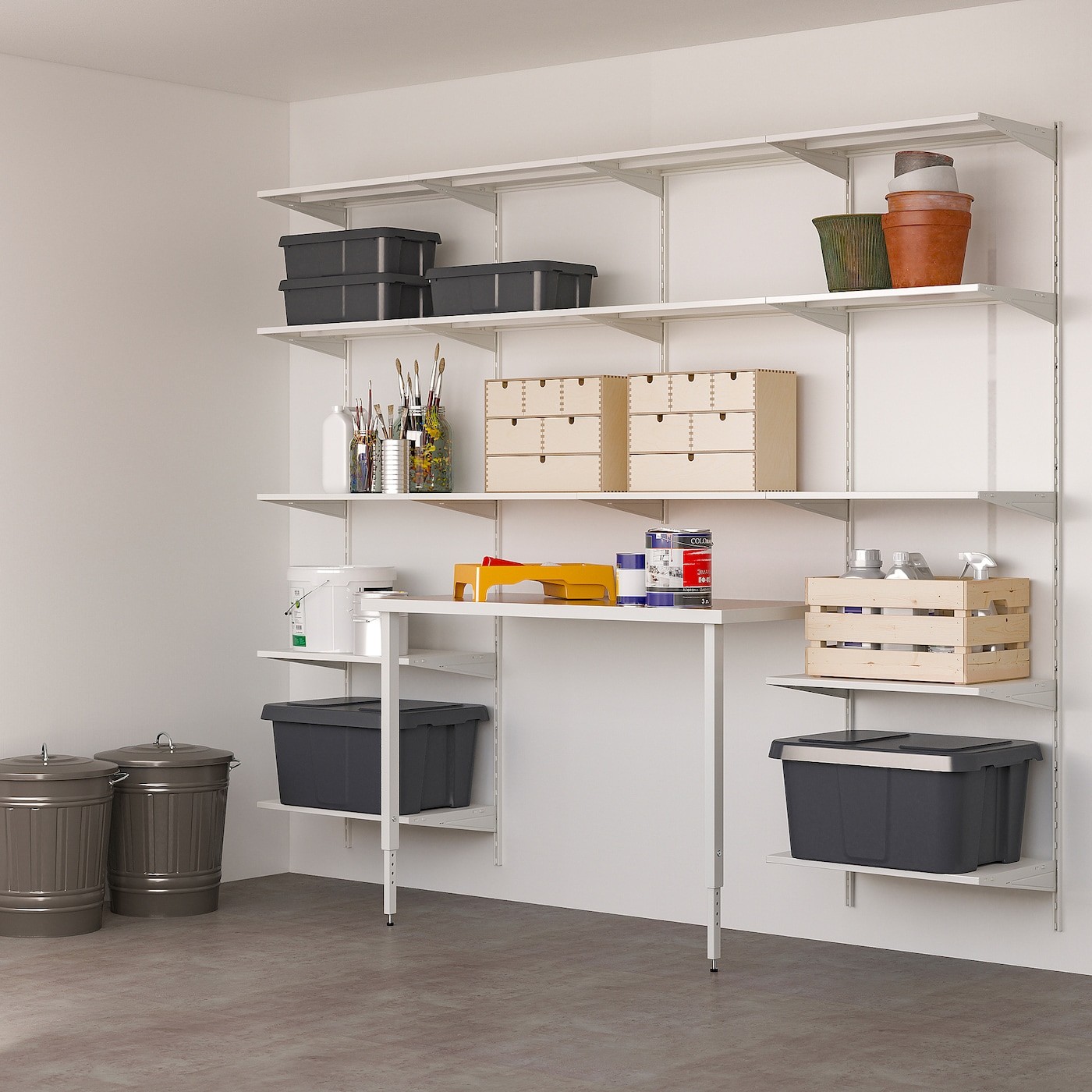 BOAXEL / LAGKAPTEN Shelving unit with table top