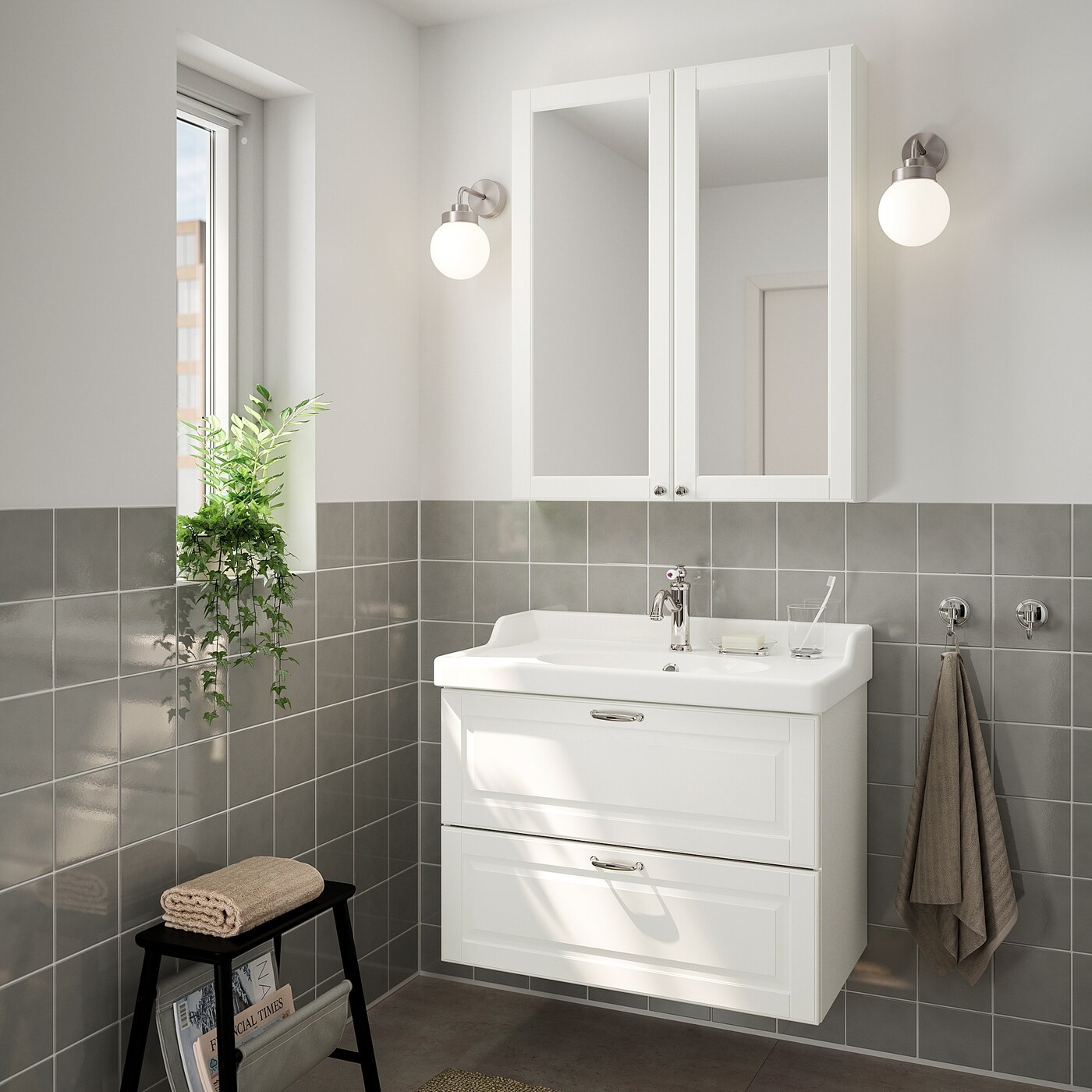 GODMORGON / RÄTTVIKEN Bathroom furniture, set of 4