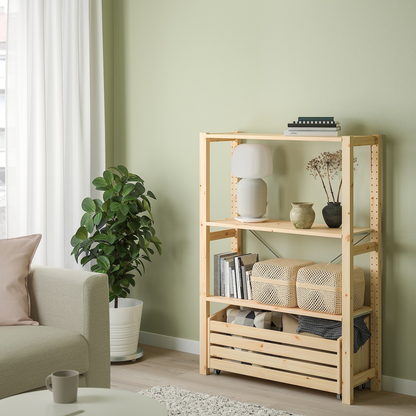 IVAR Shelving unit with storage box