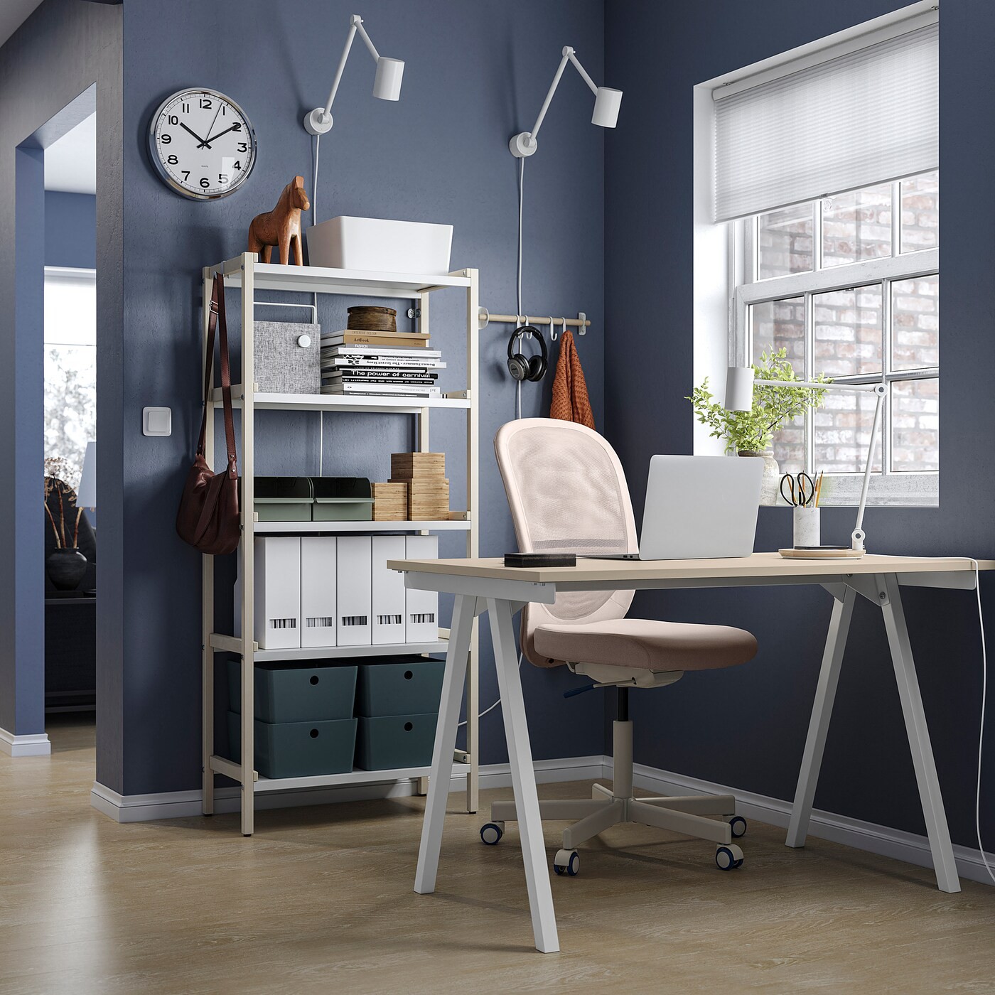 TROTTEN/FLINTAN / EKENABBEN Desk and storage combination