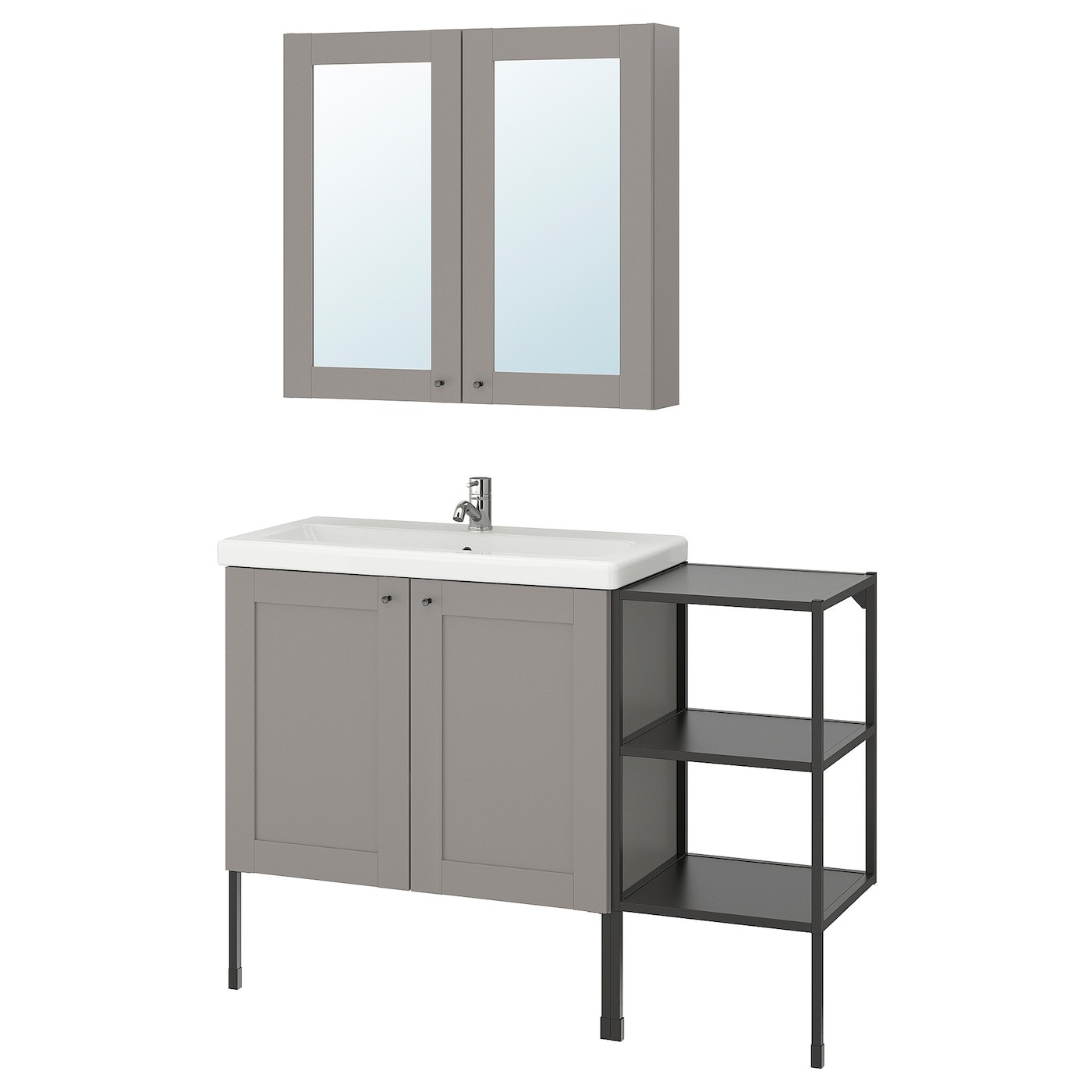 ENHET / TVÄLLEN Bathroom furniture, set of 14