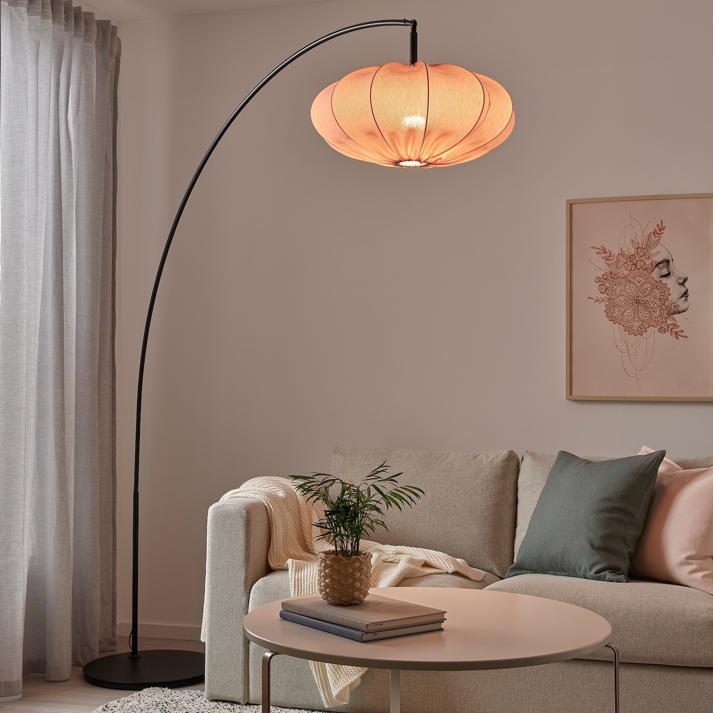 REGNSKUR / SKAFTET Floor lamp, arched