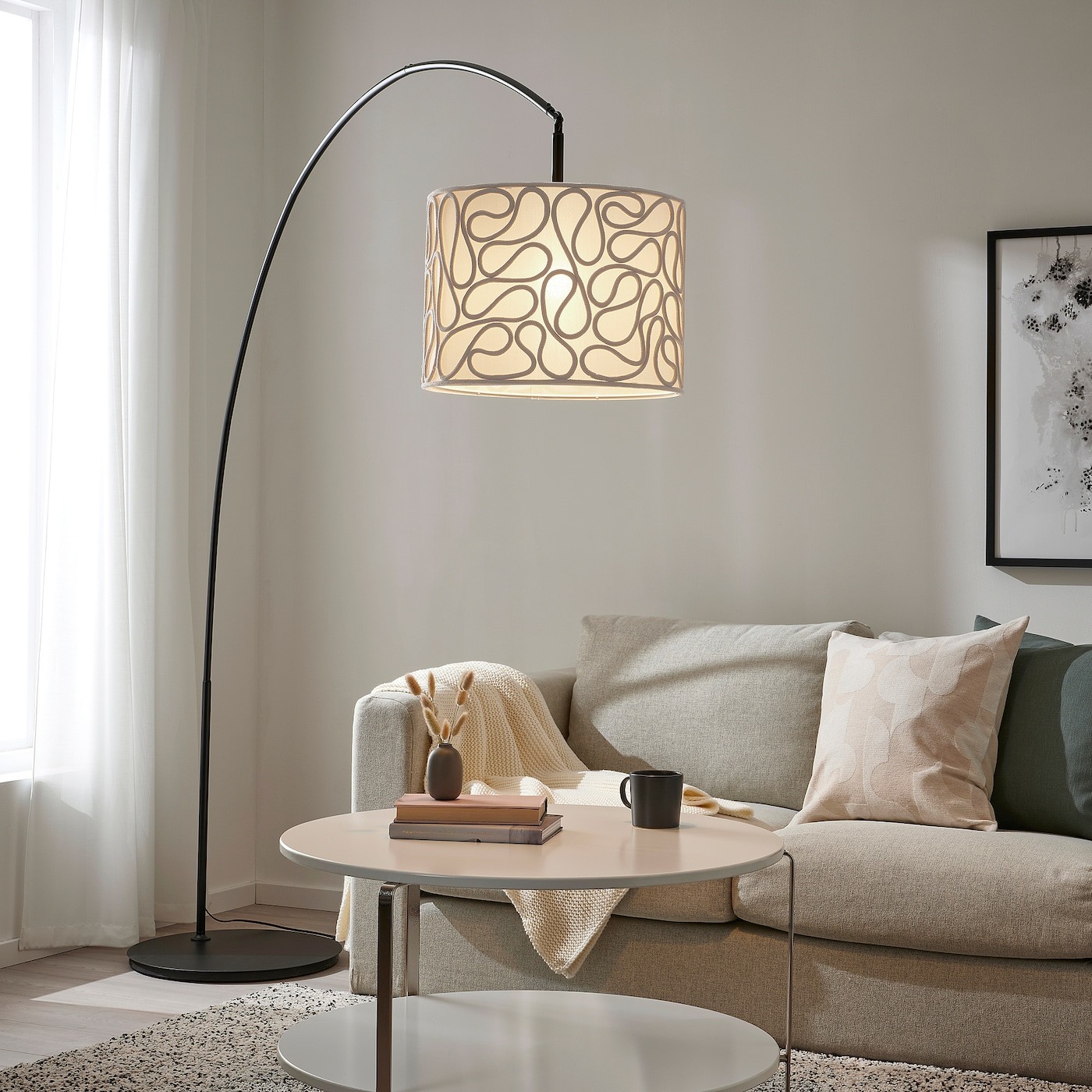 VINGMAST / SKAFTET Floor lamp, arched