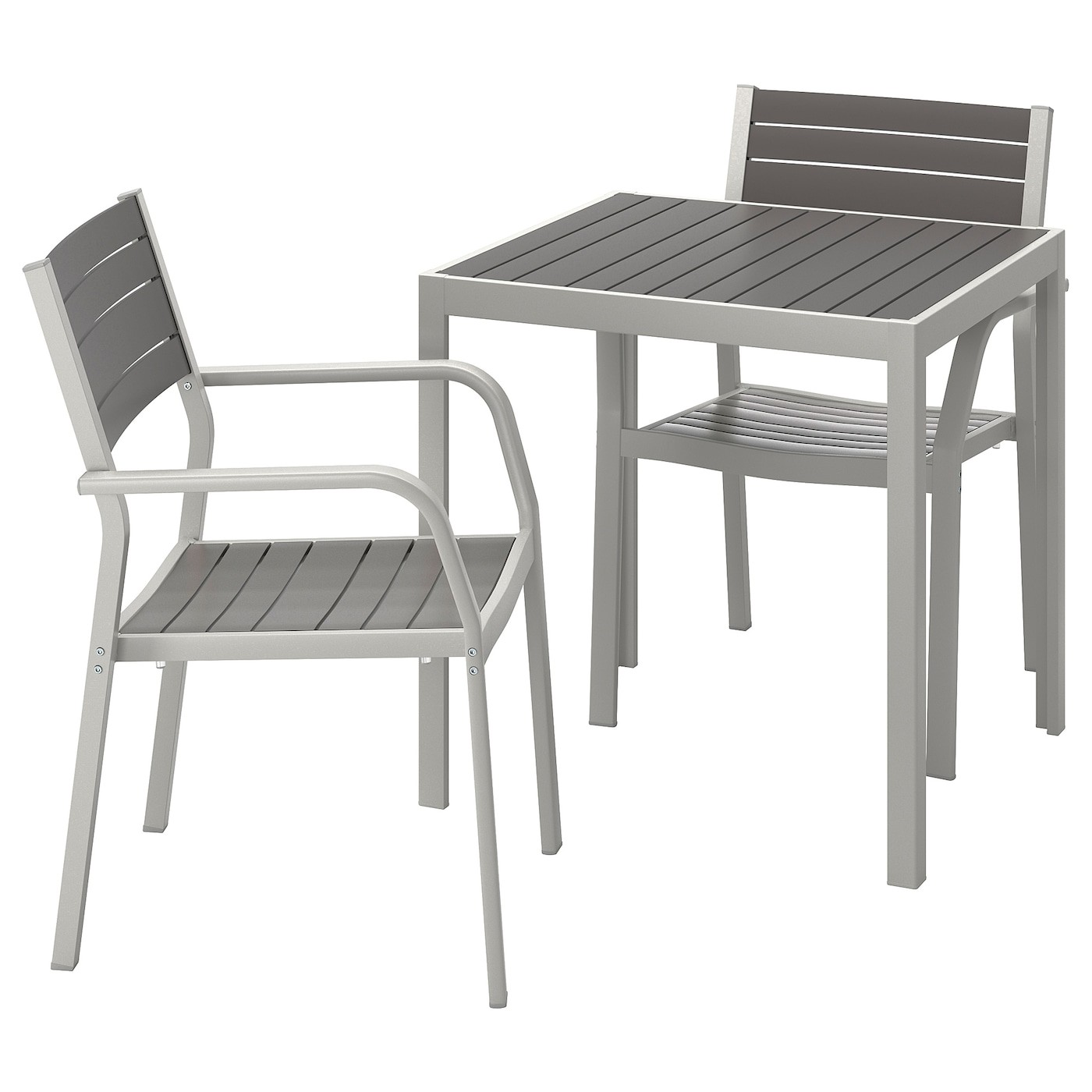 SJÄLLAND Table+2 chairs w armrests, outdoor