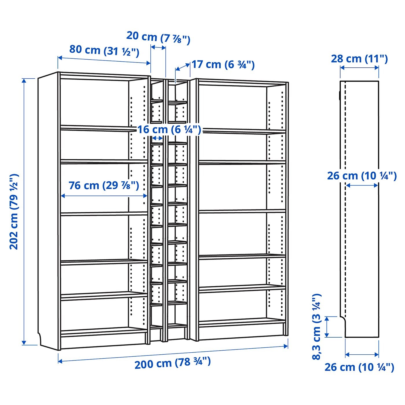 BILLY / GNEDBY Bookcase