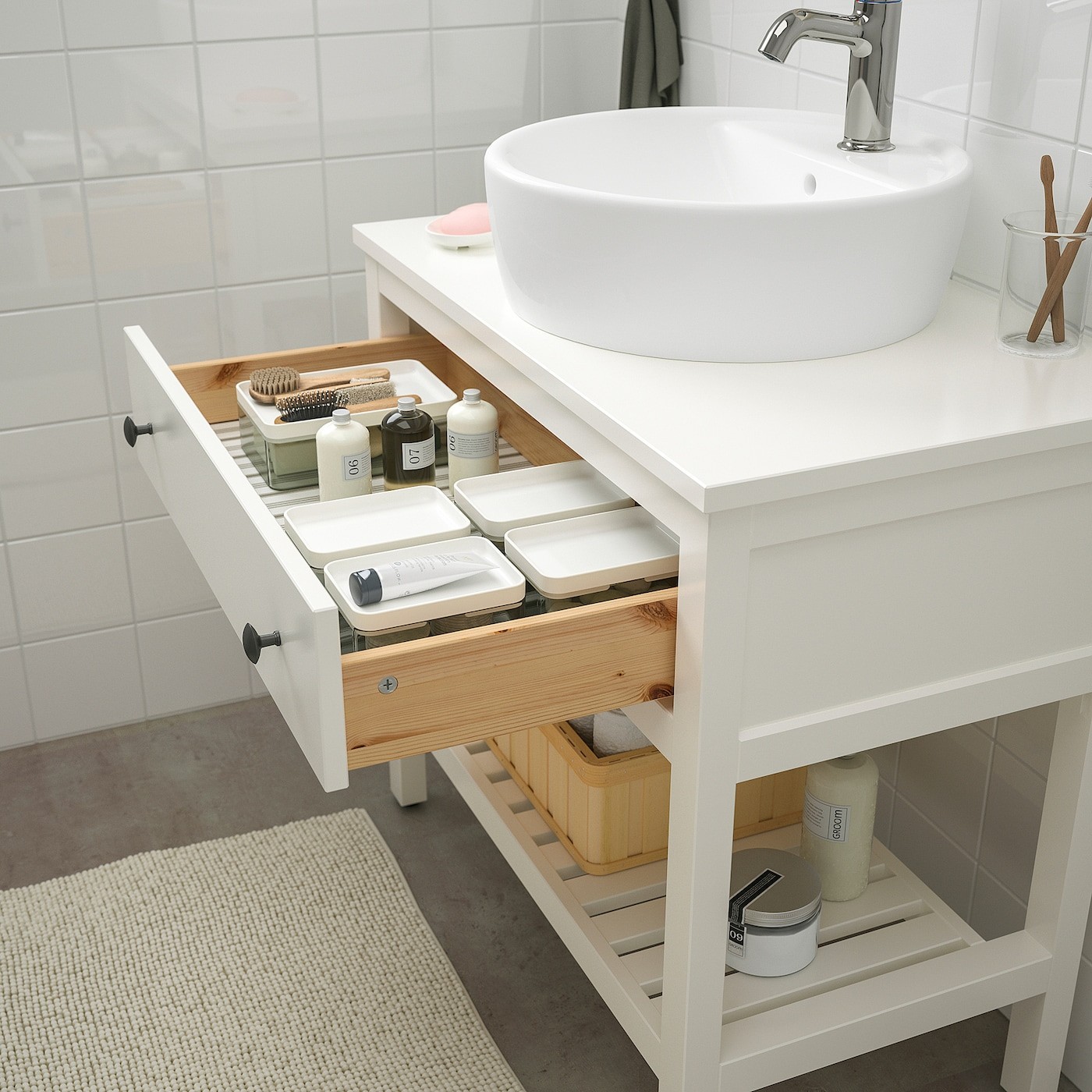 HEMNES / TÖRNVIKEN Bathroom furniture, set of 4