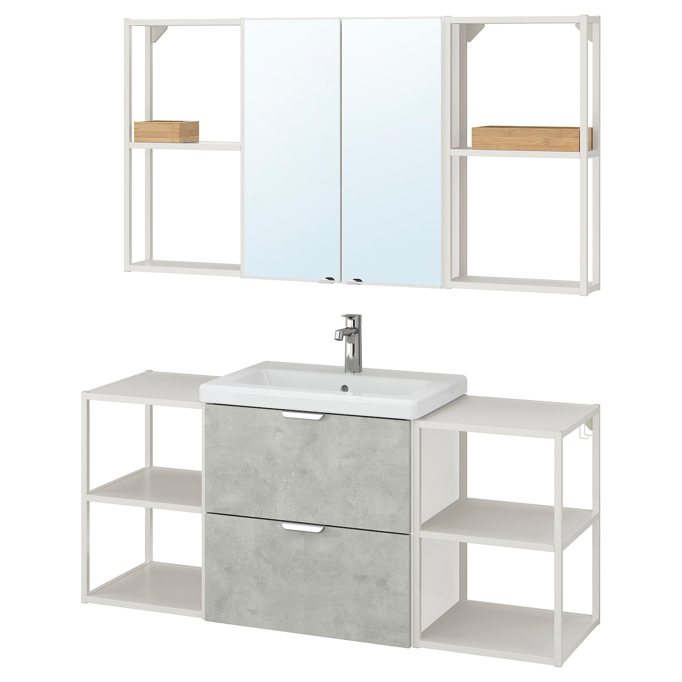 ENHET / TVÄLLEN Bathroom furniture, set of 18