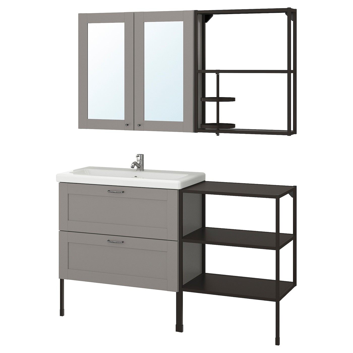 ENHET / TVÄLLEN Bathroom furniture, set of 15