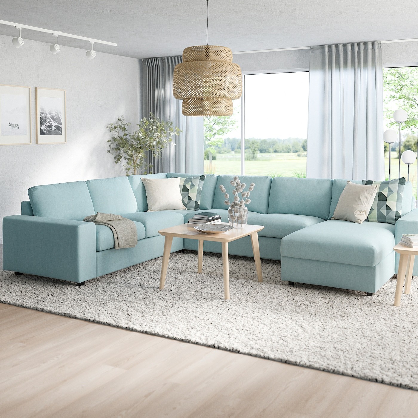 VIMLE Crnr sofa-bed, 5-seat w chaise lng