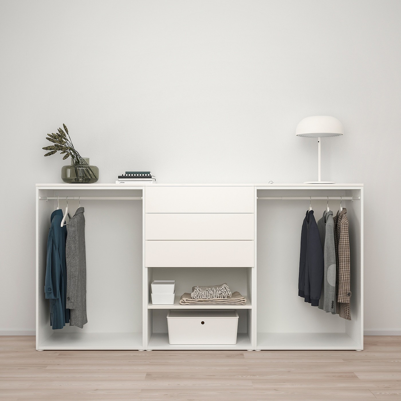 PLATSA Wardrobe with 4 doors+3 drawers