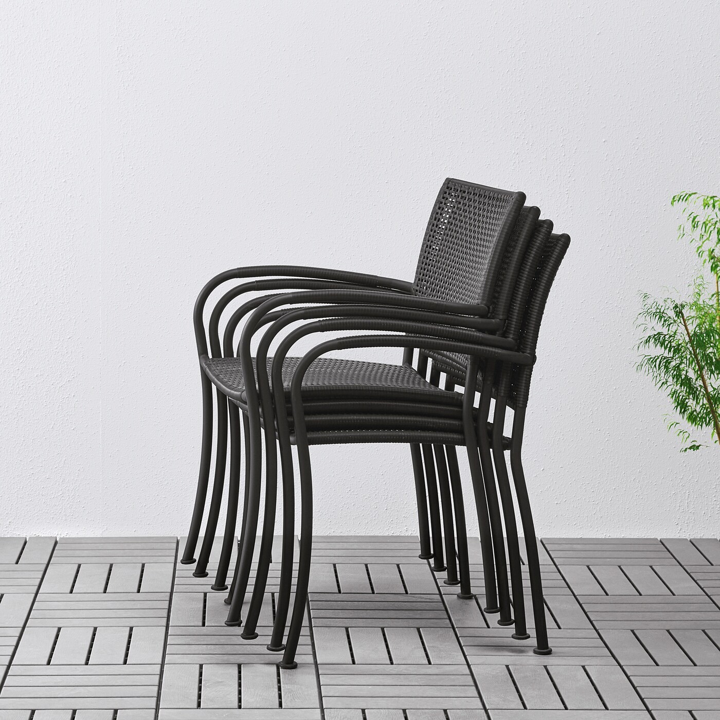 LÄCKÖ Chair with armrests, outdoor