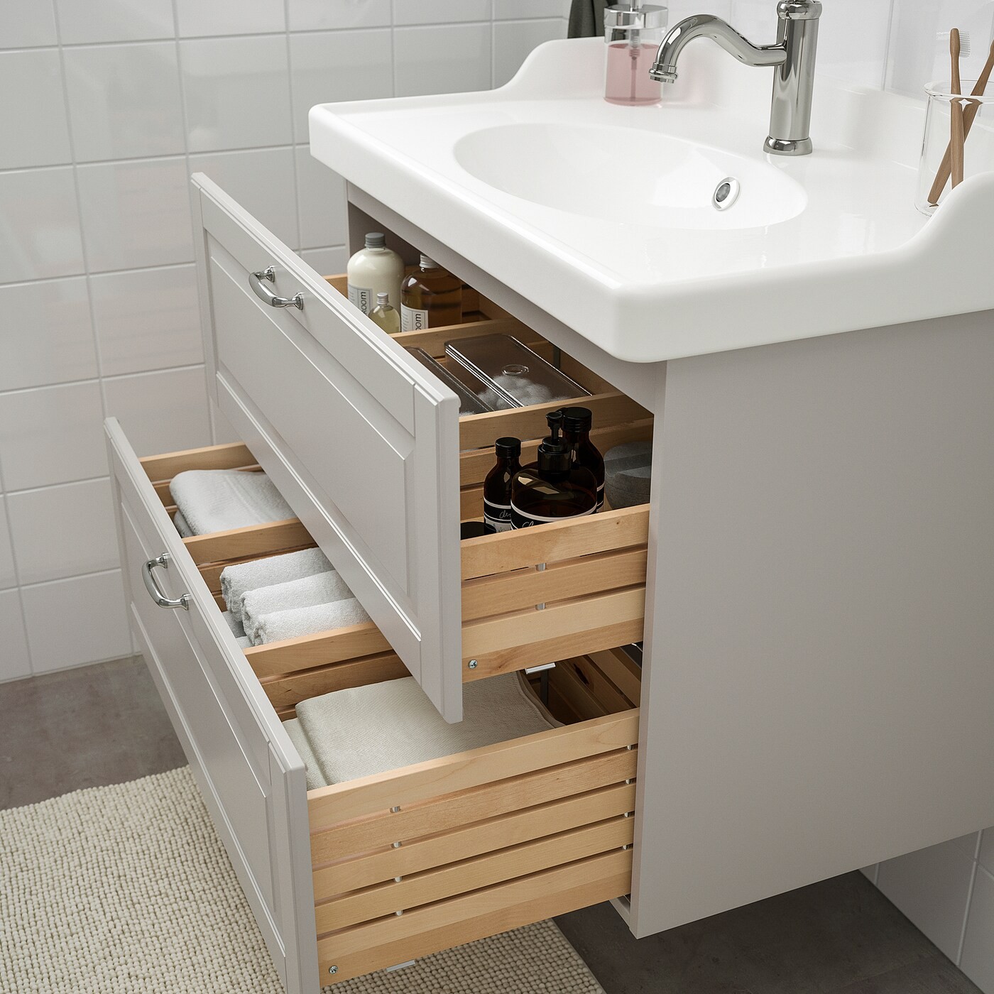 GODMORGON / RÄTTVIKEN Bathroom furniture, set of 4