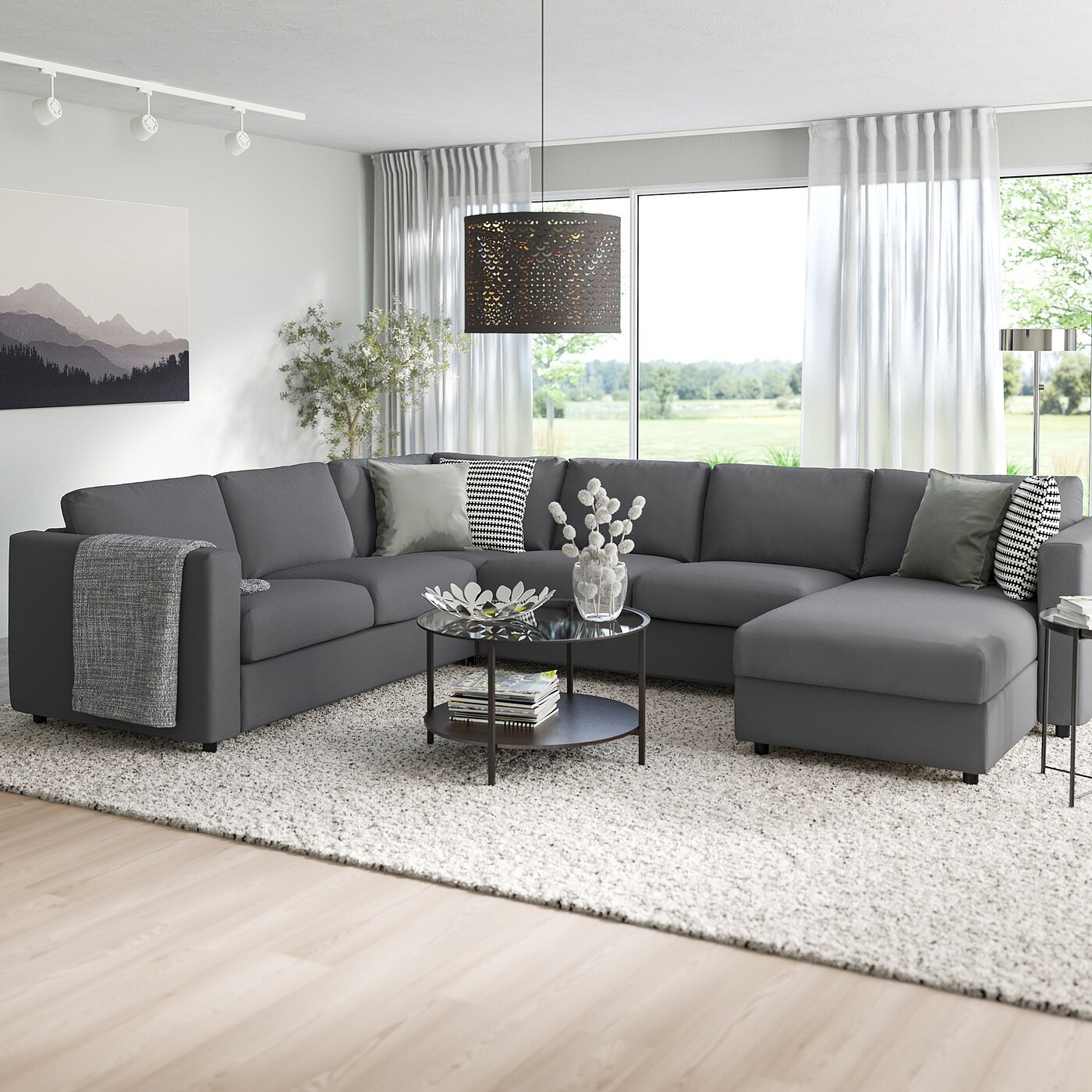 VIMLE Crnr sofa-bed, 5-seat w chaise lng