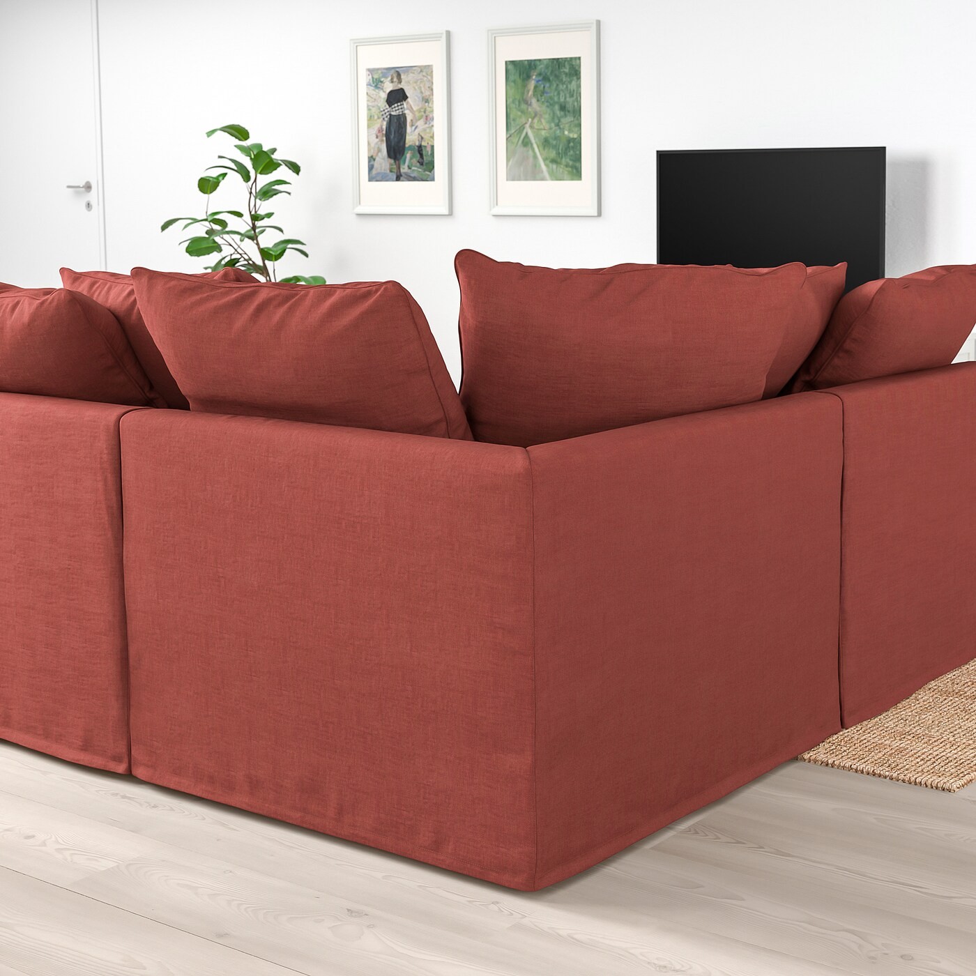 GRÖNLID Crnr sofa-bed, 5-seat w chaise lng