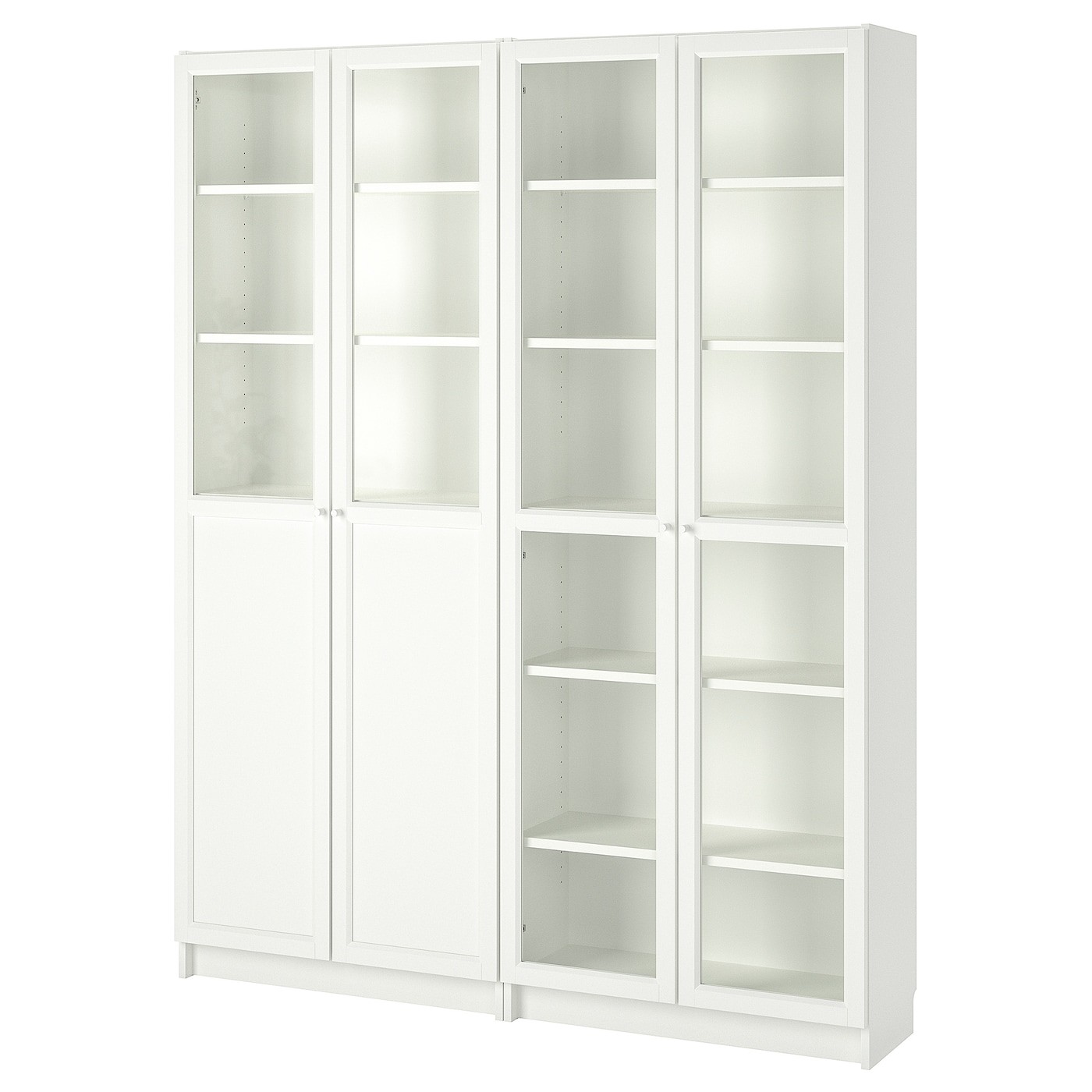 BILLY / OXBERG Bookcase with panel/glass doors