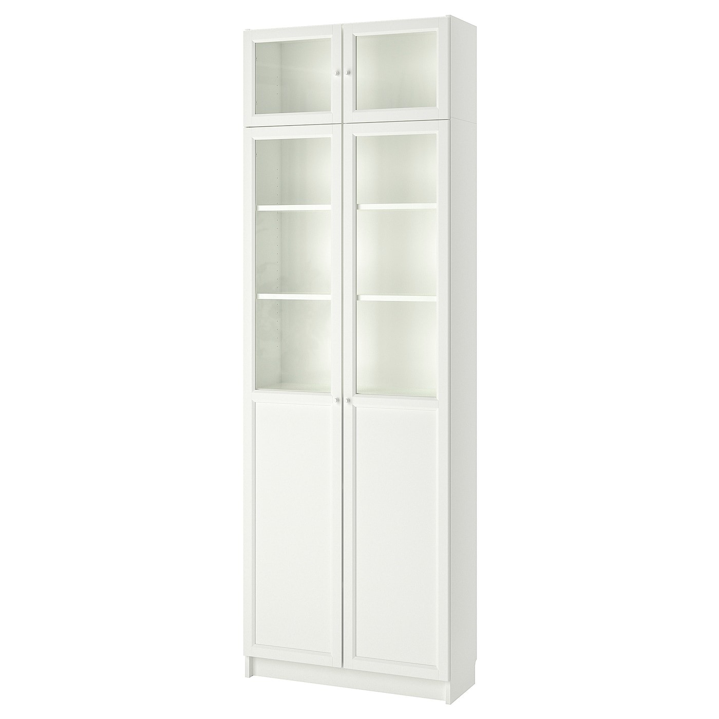 BILLY Bookcase w hght ext ut/pnl/glss drs