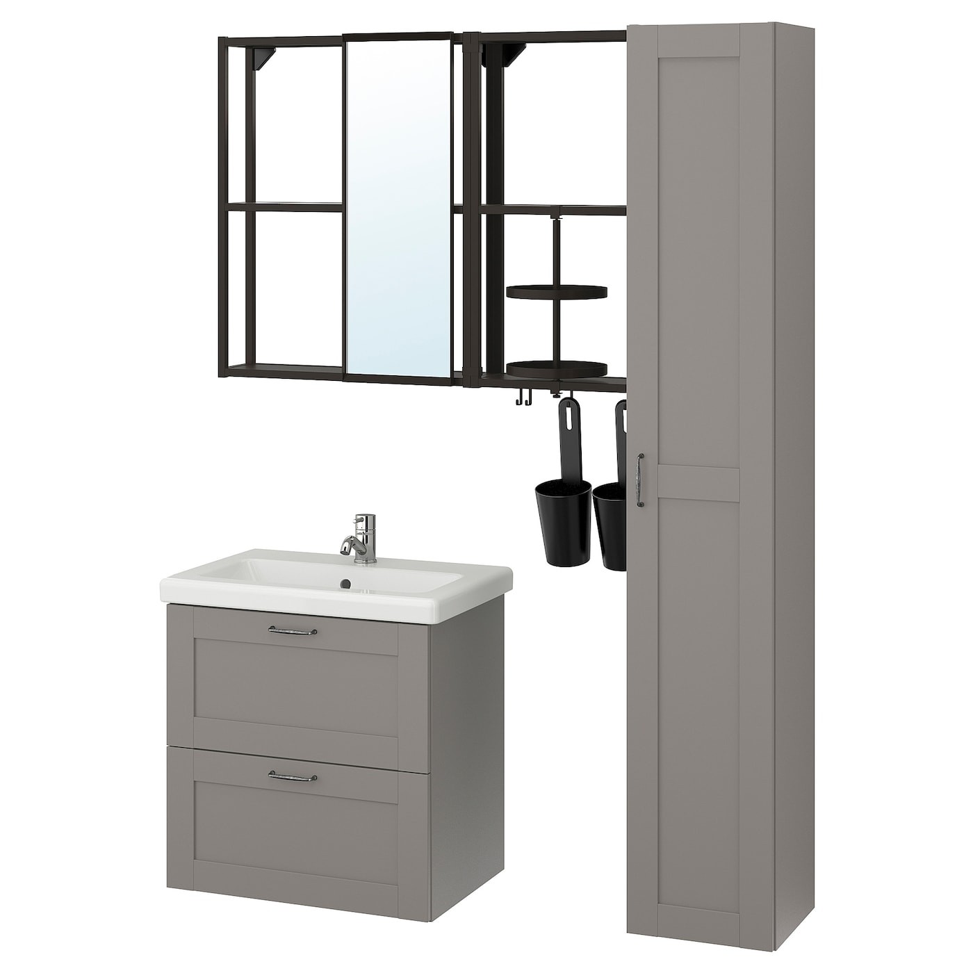 ENHET / TVÄLLEN Bathroom furniture, set of 18