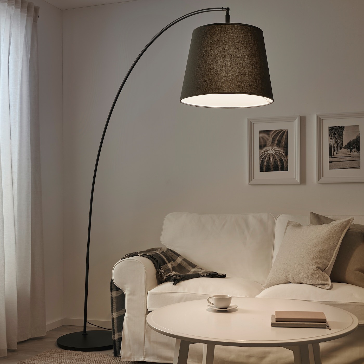 SKAFTET Floor lamp base, arched