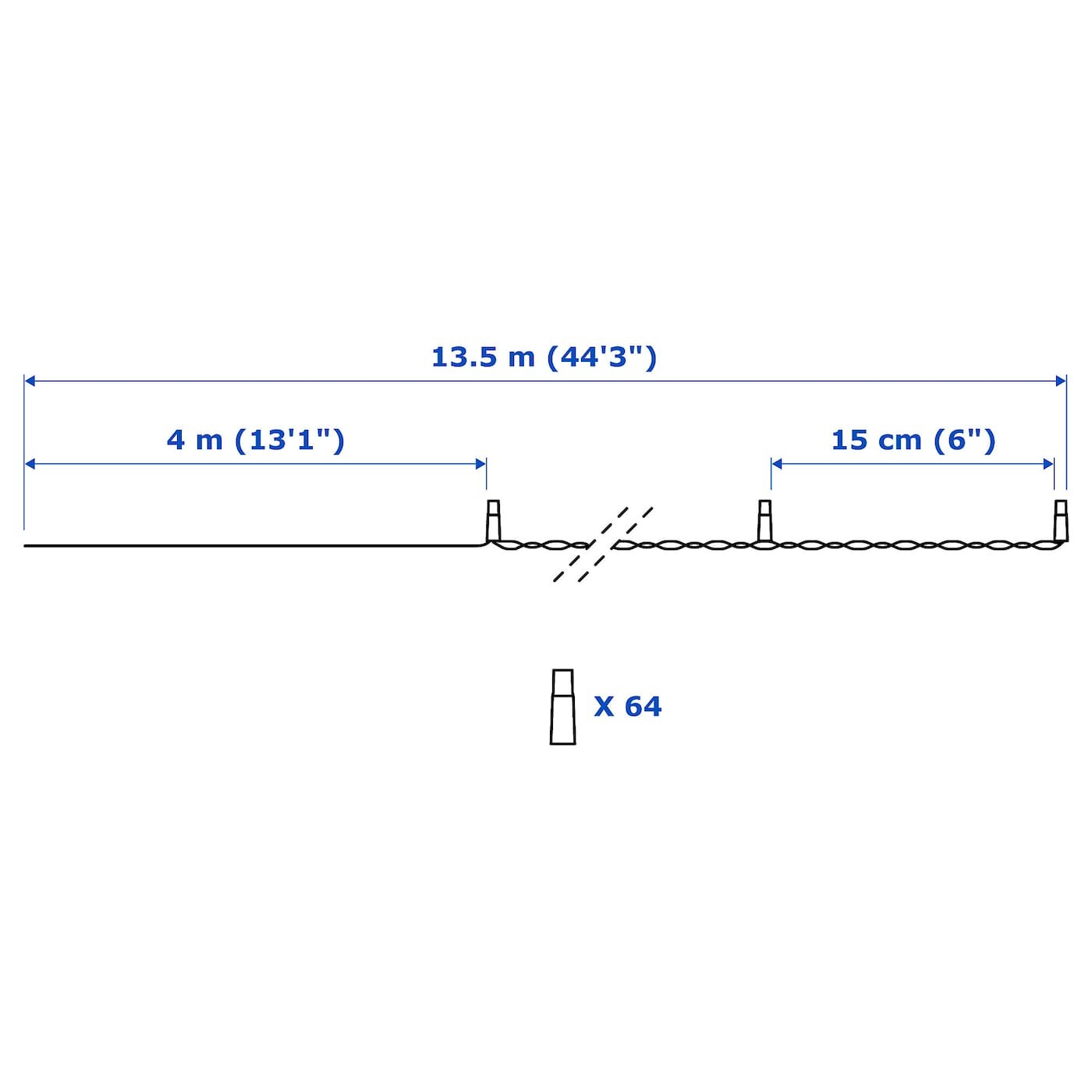 LEDLJUS شريط إضاءة LED مع 64 لمبة