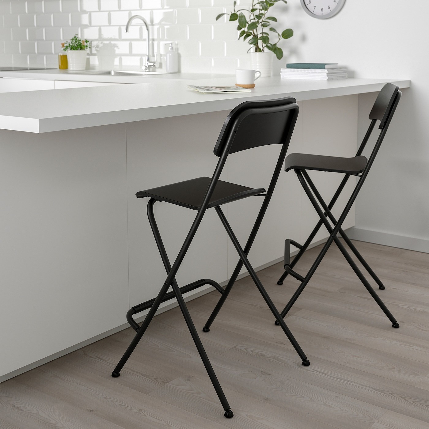 FRANKLIN Bar stool with backrest, foldable