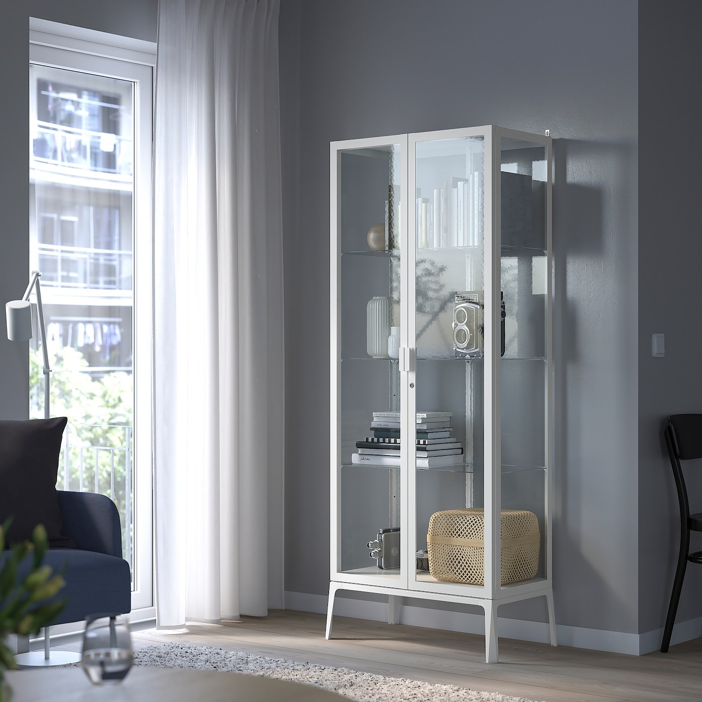 MILSBO Glass-door cabinet