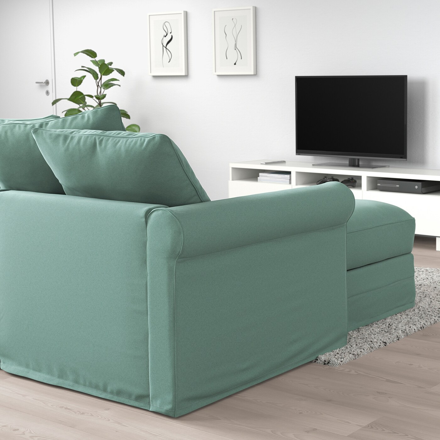 GRÖNLID Crnr sofa-bed, 5-seat w chaise lng