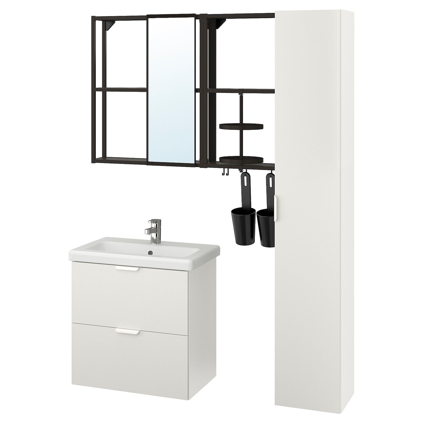 ENHET / TVÄLLEN Bathroom furniture, set of 18